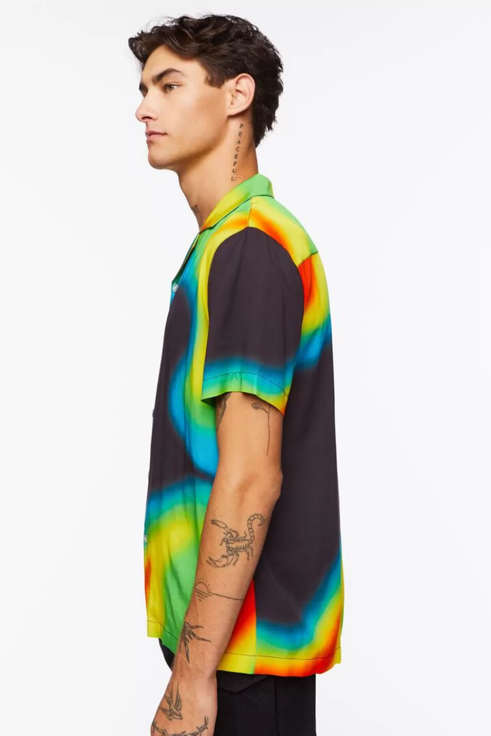 Tops>Forever 21 Abstract Print Shirt Black/Multi