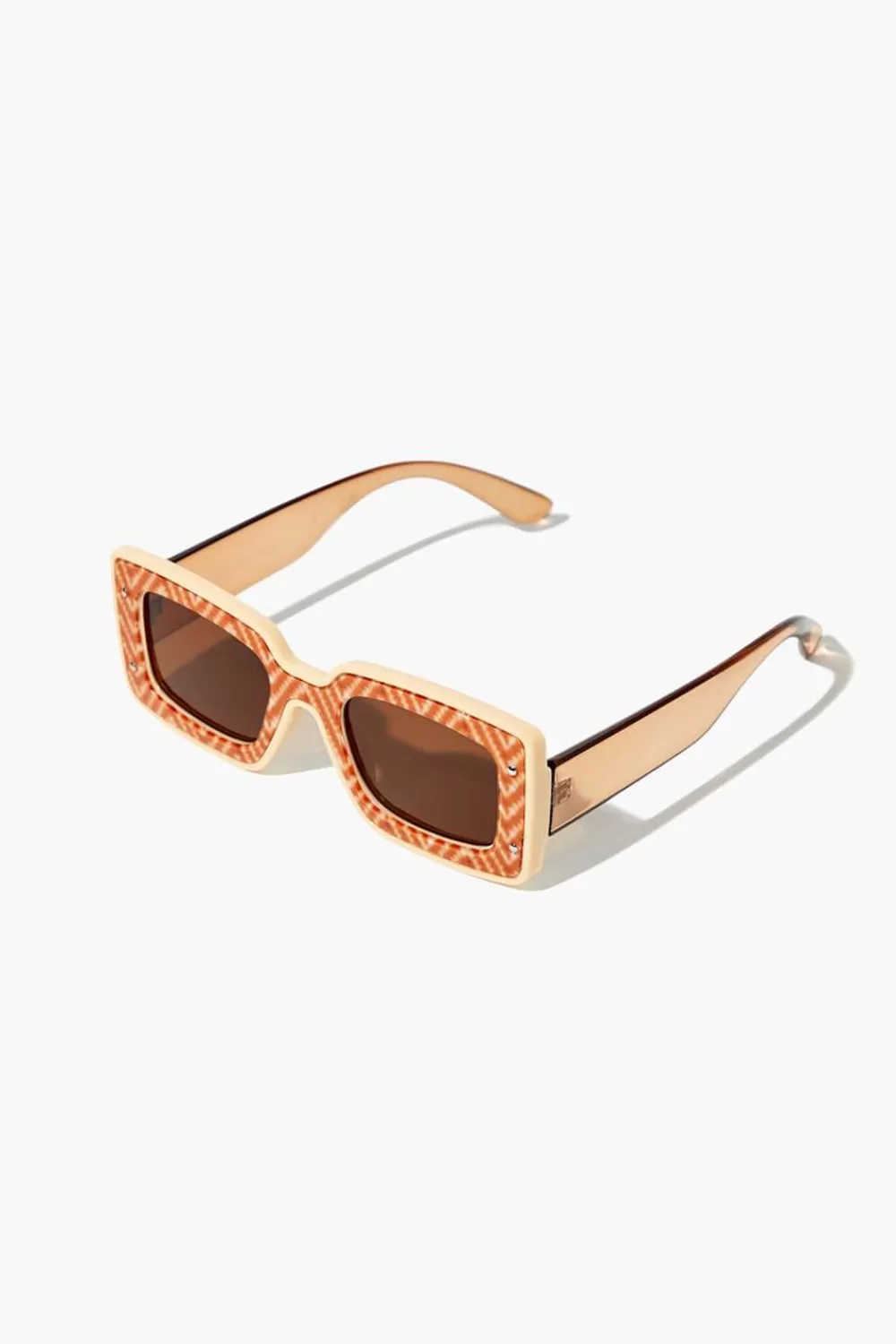 Sunglasses + Readers>Forever 21 Abstract Print Sunglasses Rust/Brown