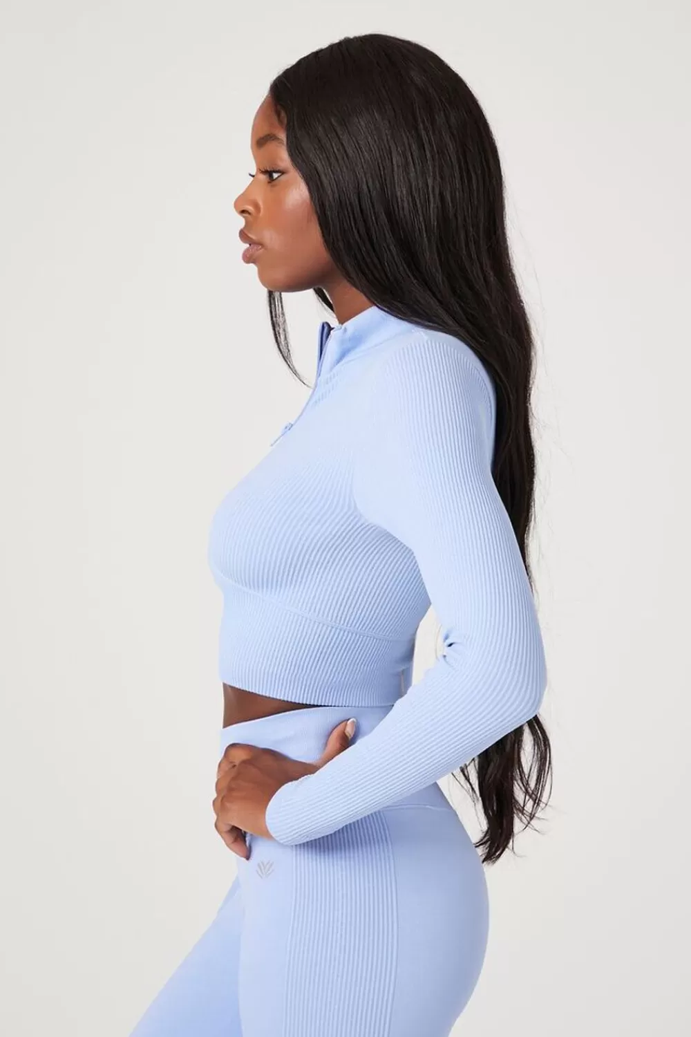 Activewear>Forever 21 Active Seamless Zip-Up Jacket Blue Moon