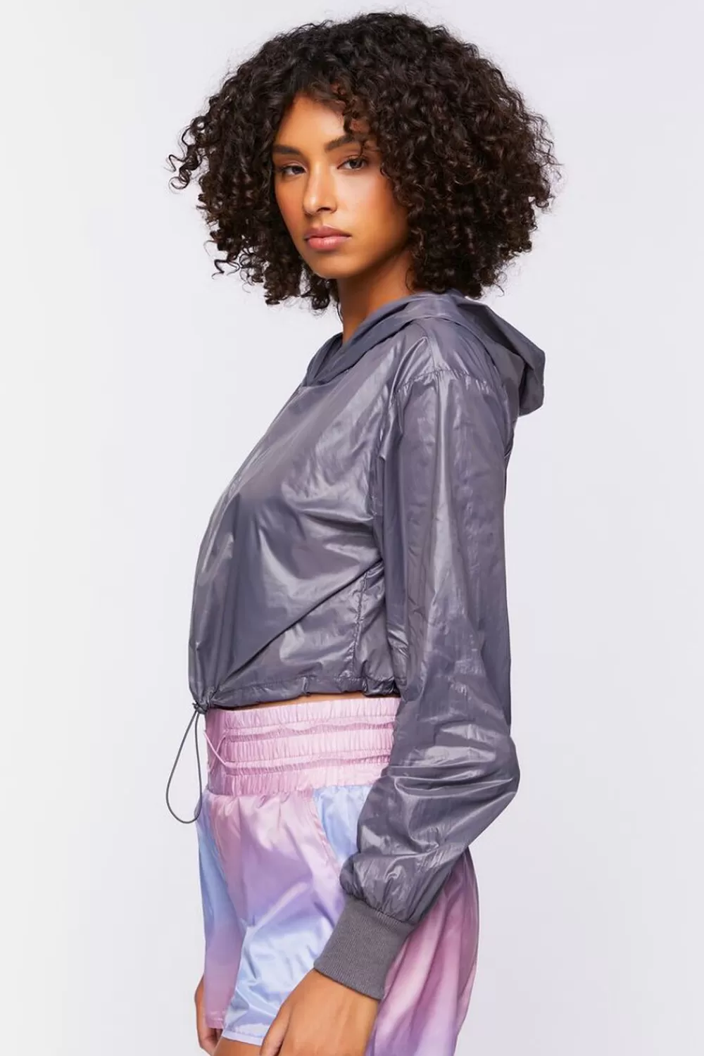 Jackets + Outerwear>Forever 21 Active Windbreaker Jacket Charcoal