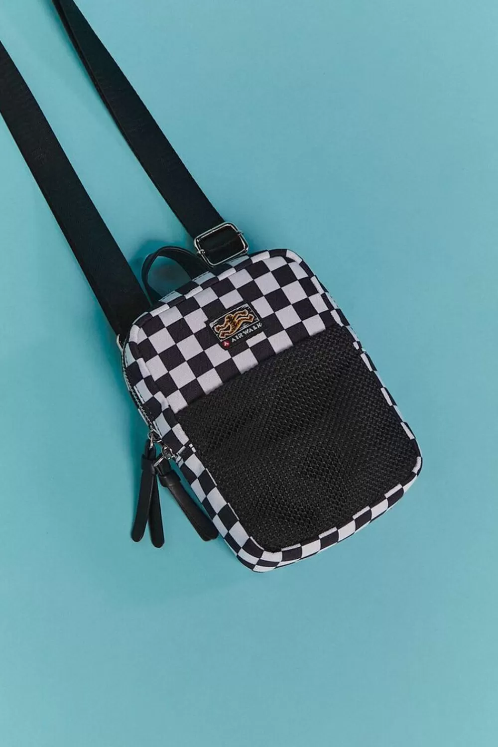 Bags + Backpacks>Forever 21 Airwalk Checkered Mini Messenger Bag Black/Multi