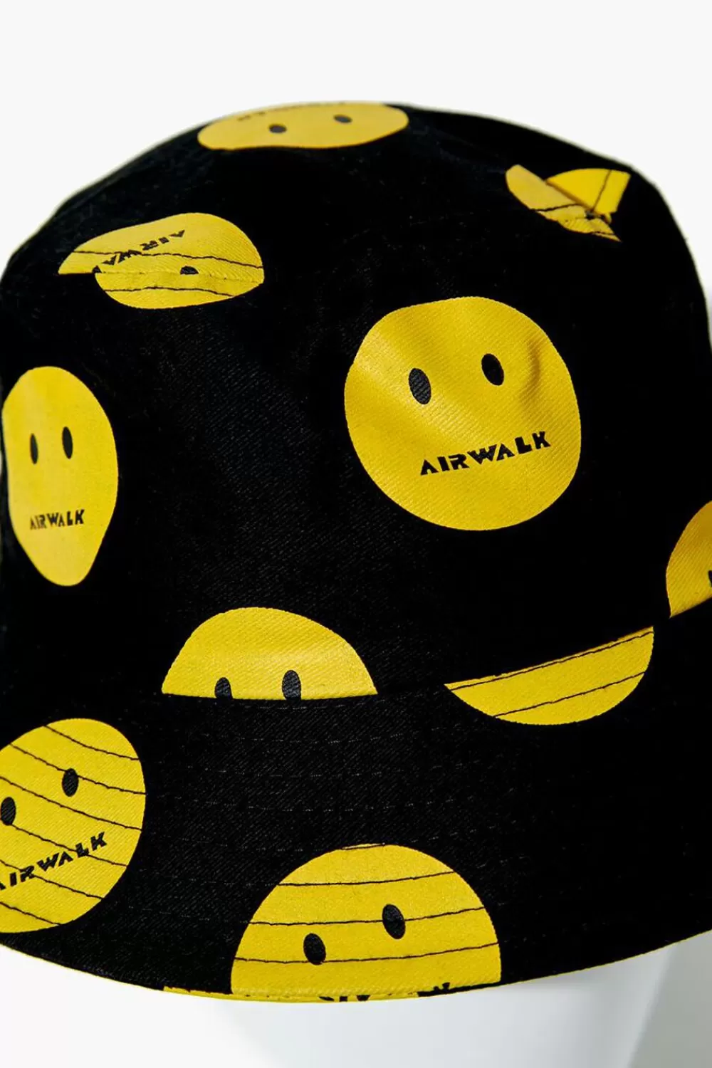 Hats + Beanies>Forever 21 Airwalk Happy Face Bucket Hat Black/Yellow