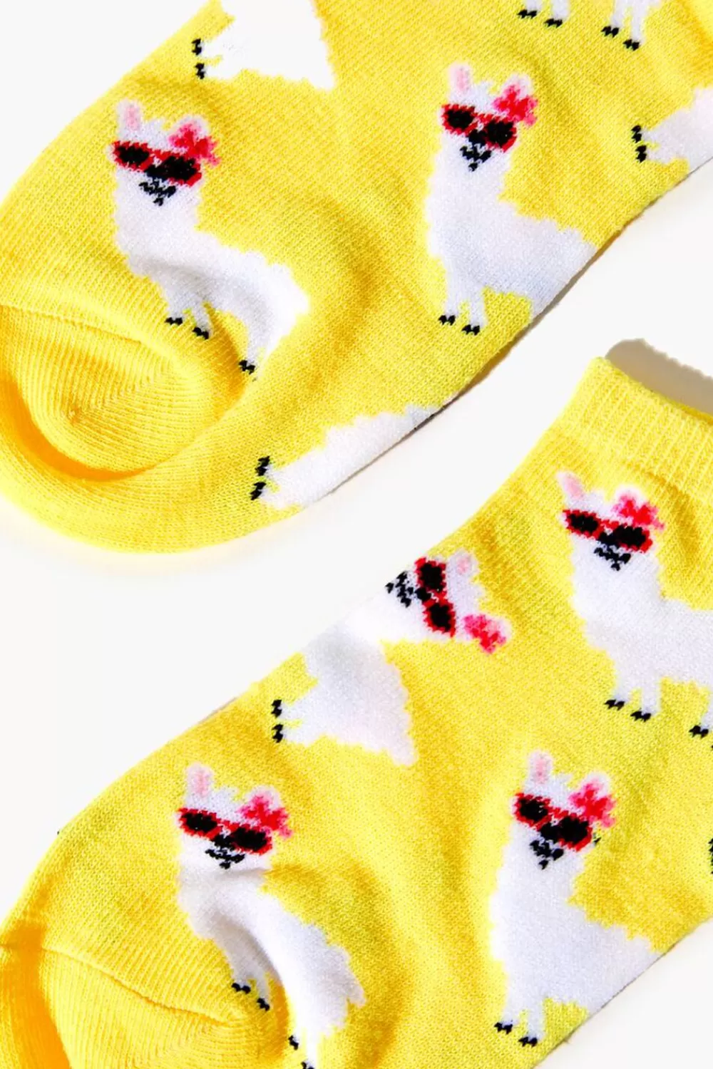 Socks + Tights>Forever 21 Alpaca Print Ankle Socks Yellow/Multi