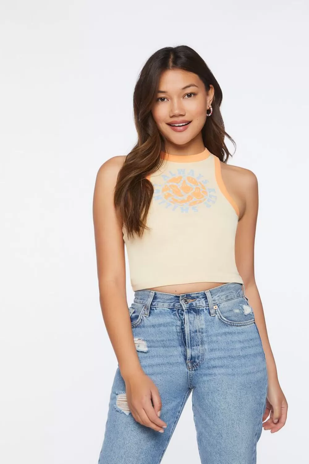 Forever 21 Always Keep Smiling Graphic Tank Top | Women Tops