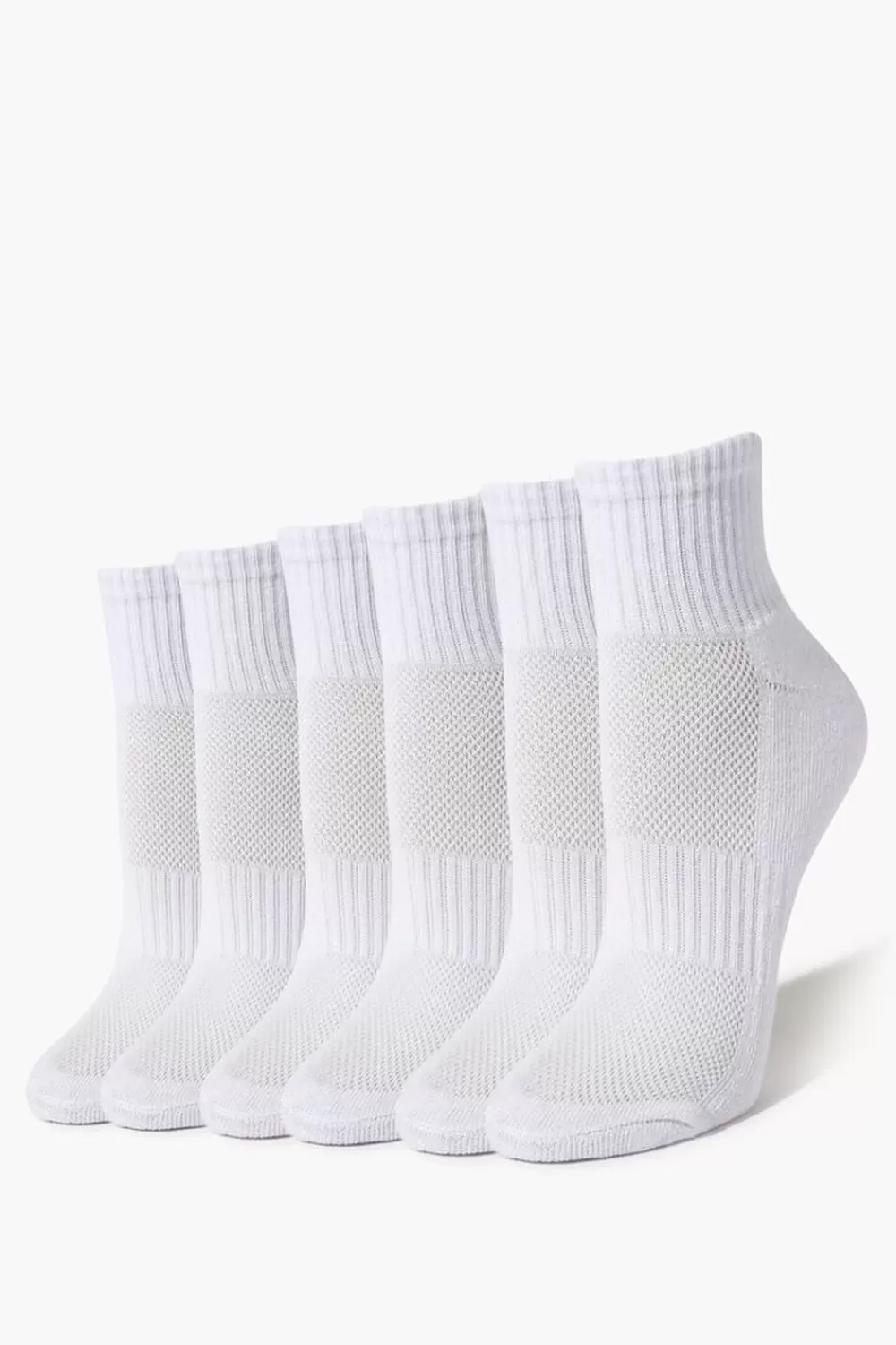 Socks + Tights>Forever 21 Ankle Socks Set - 6 Pack White/White