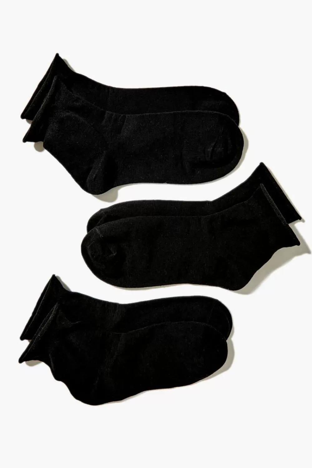 Socks + Tights>Forever 21 Ankle Socks Set - 6 Pack Black/Black