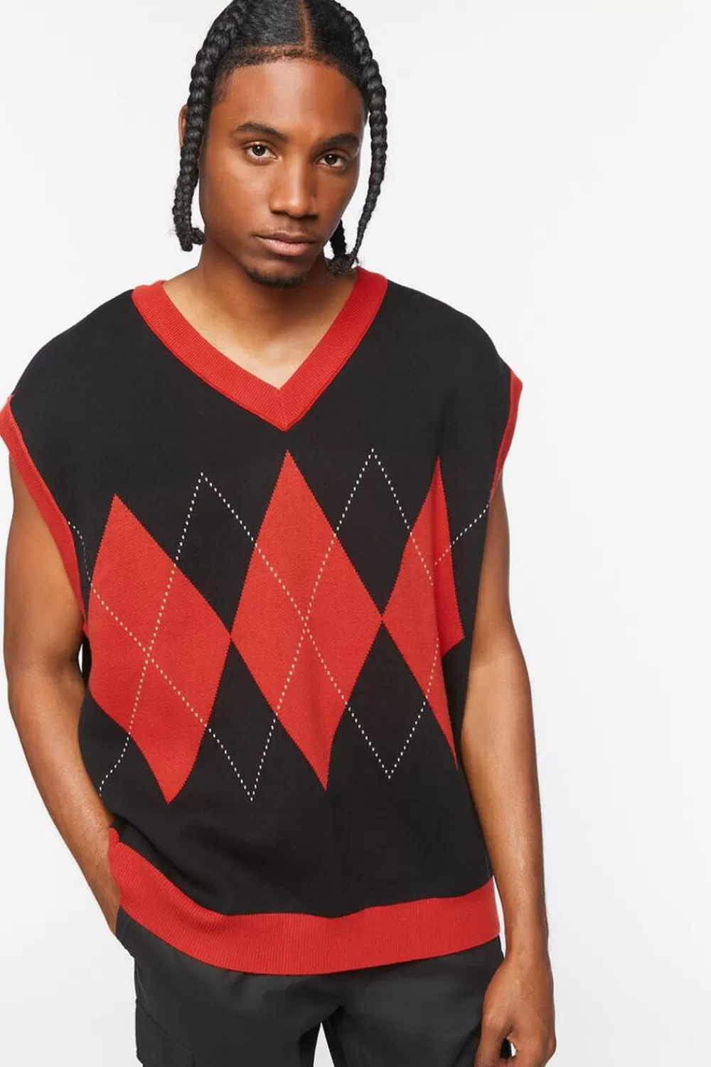 Sweaters + Cardigans>Forever 21 Argyle Sweater Vest Black/Multi