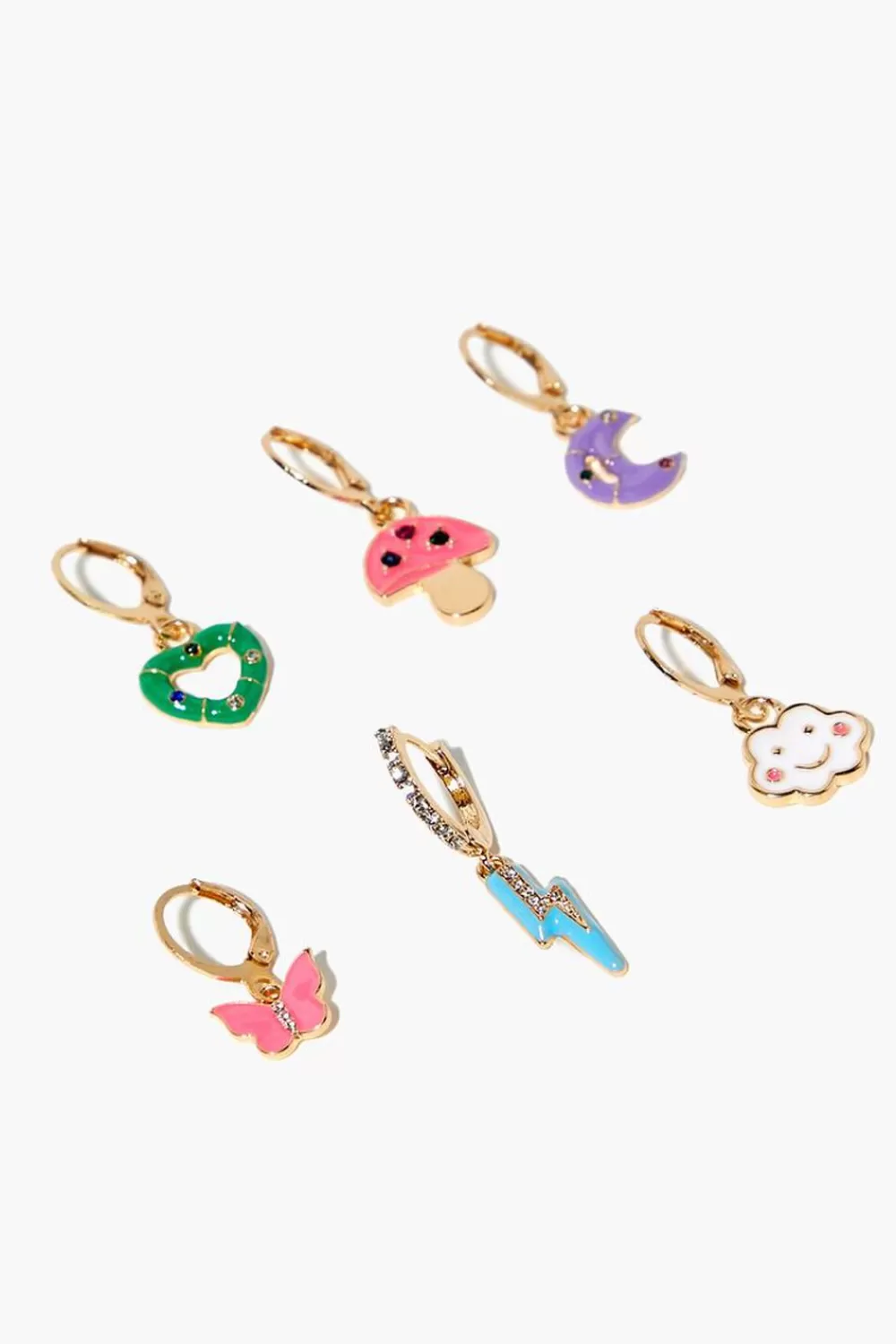 Earrings>Forever 21 Assorted Charm Earring Set Gold/Multi