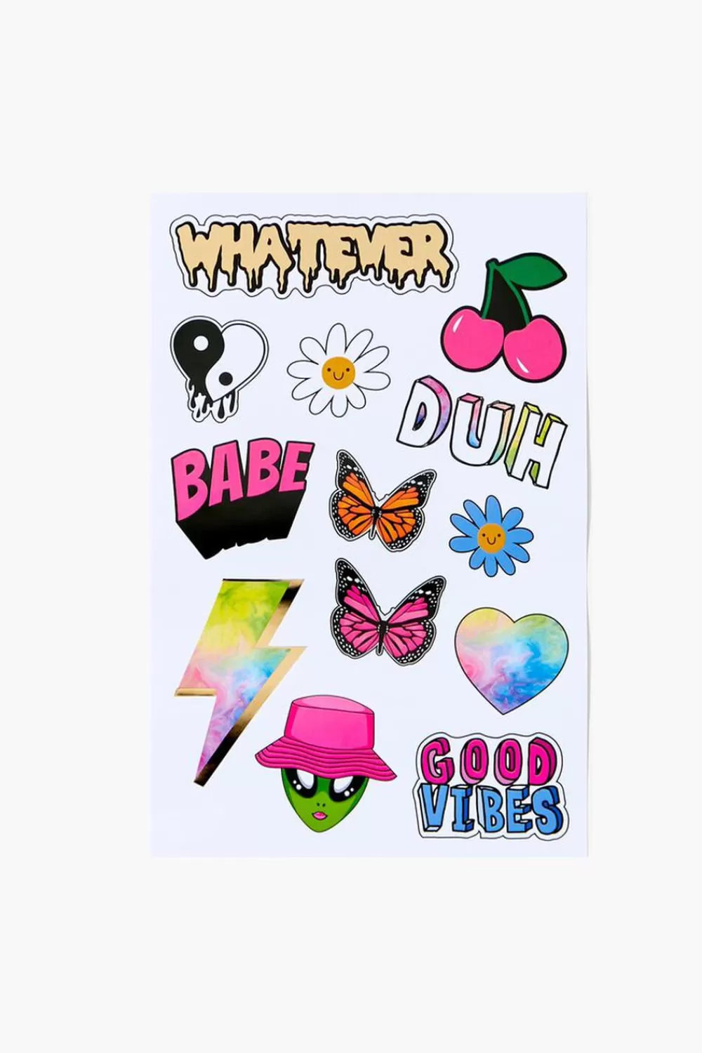Fun + Games>Forever 21 Assorted Sticker Sheet Pink/Multi