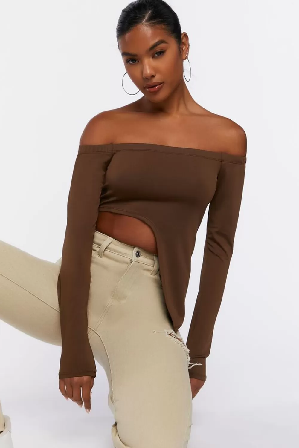 Forever 21 Asymmetrical Off-The-Shoulder Top | Women Tops