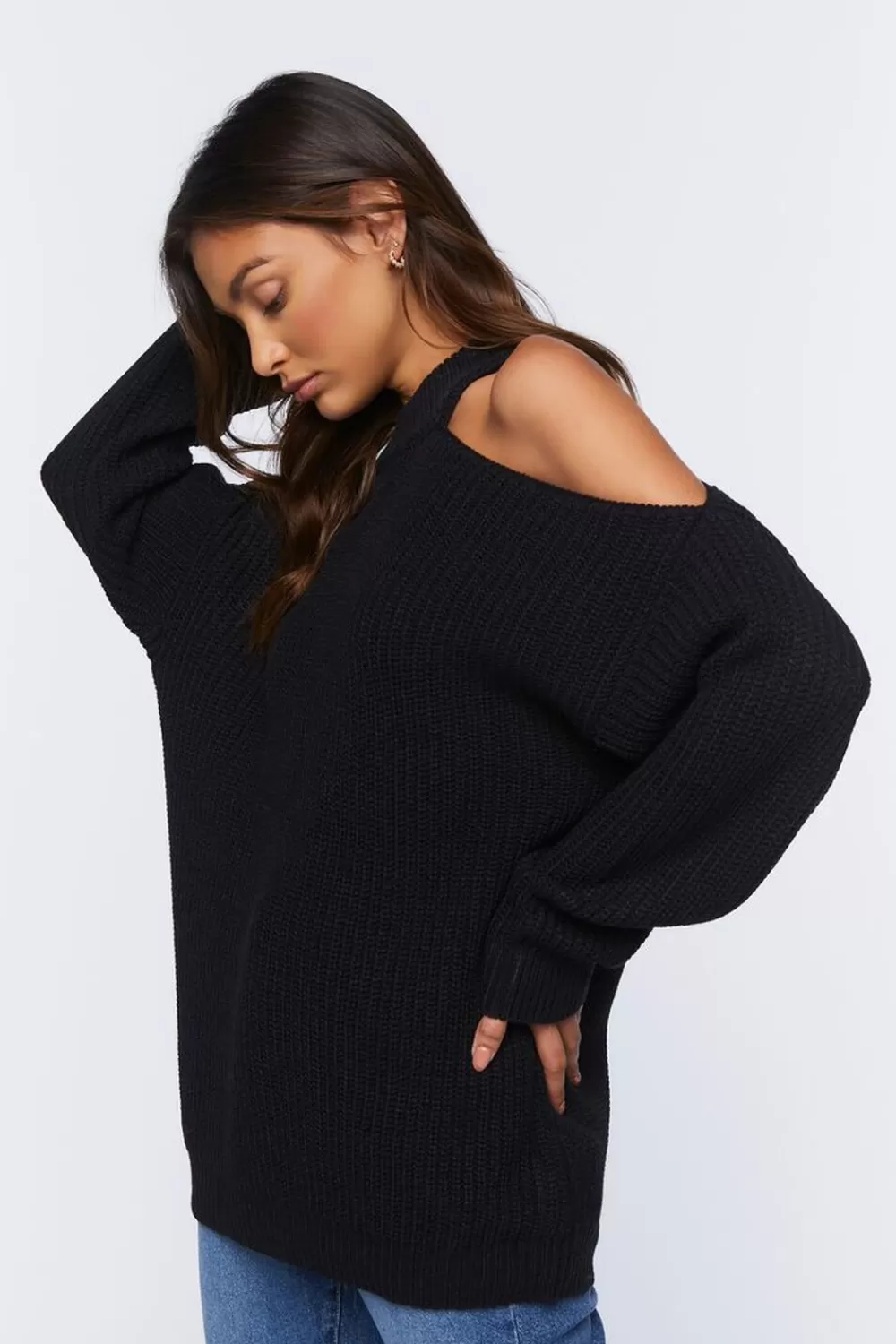 Forever 21 Asymmetrical Open-Shoulder Sweater | Women Tops