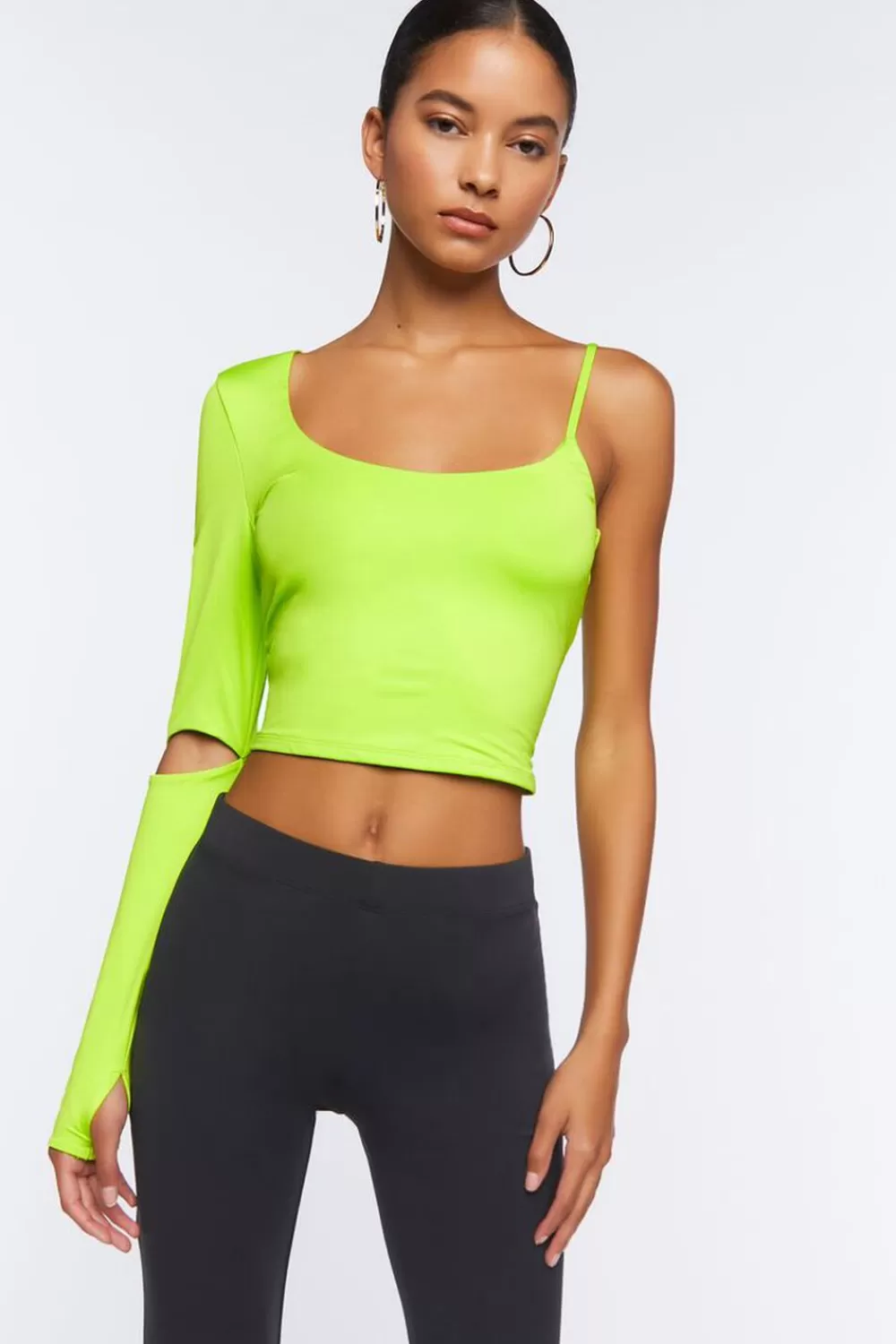 Forever 21 Asymmetrical-Sleeve Crop Top | Women Tops