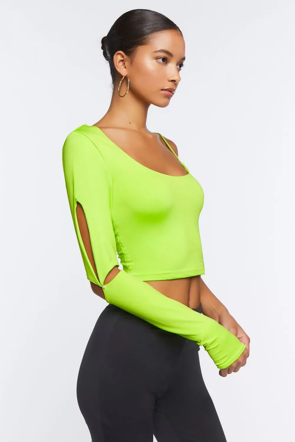 Forever 21 Asymmetrical-Sleeve Crop Top | Women Tops