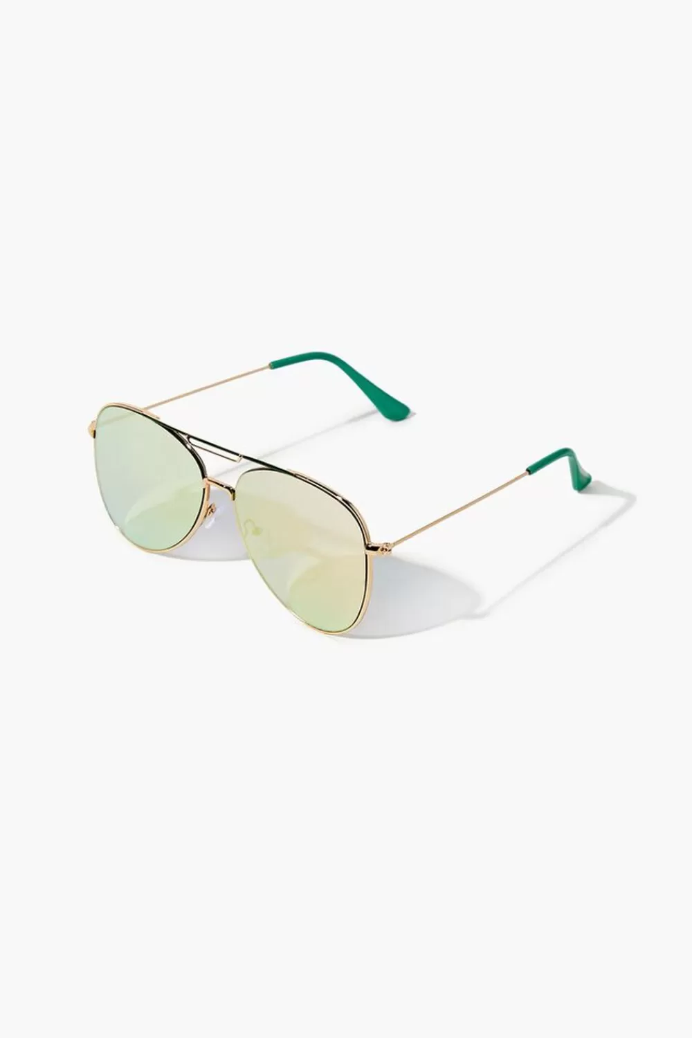 Sunglasses + Readers>Forever 21 Aviator Frame Sunglasses Rose Gold/Multi