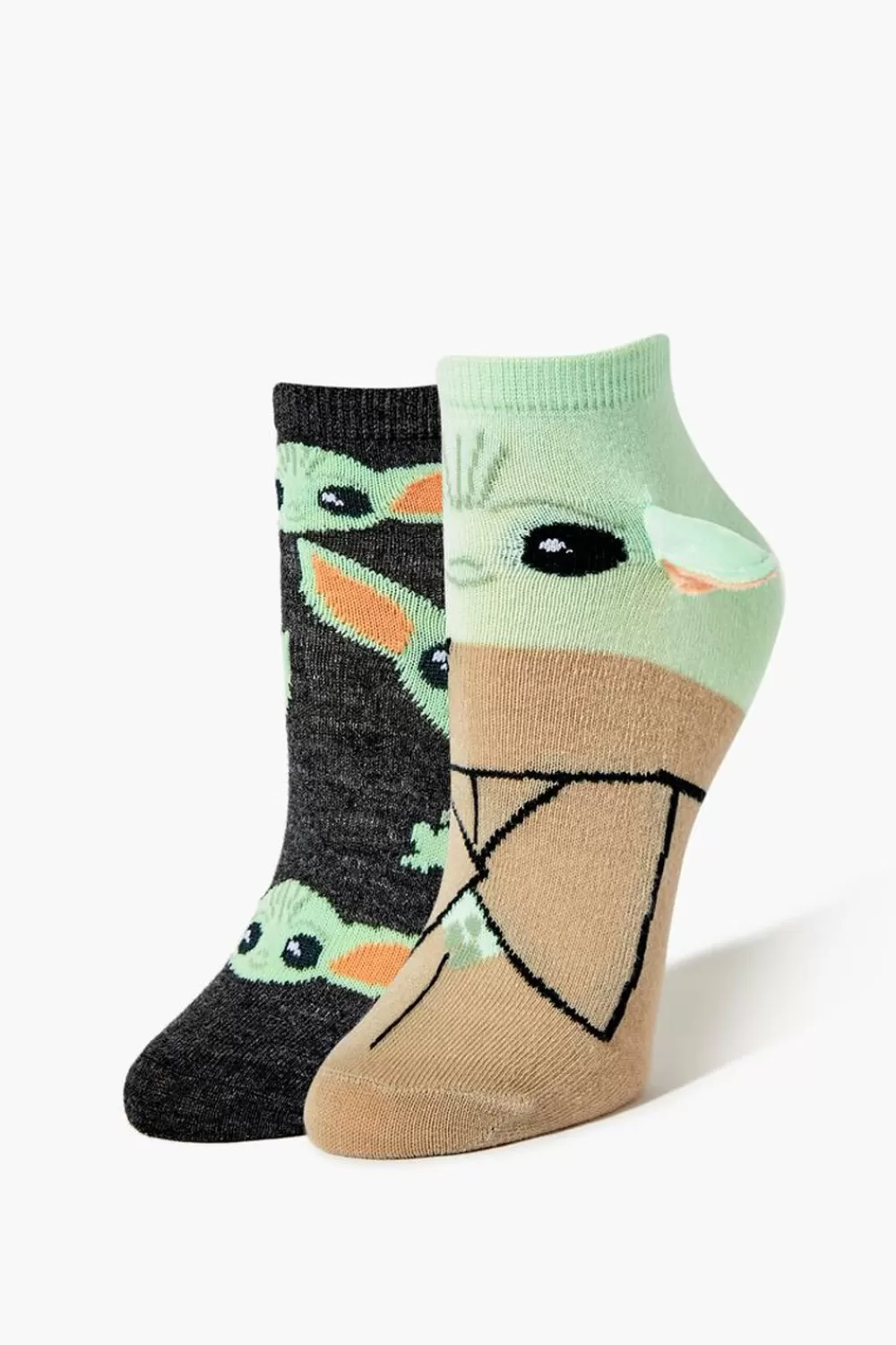 Socks + Tights>Forever 21 Baby Yoda Grogu Crew Socks - 2 Pack Green/Multi