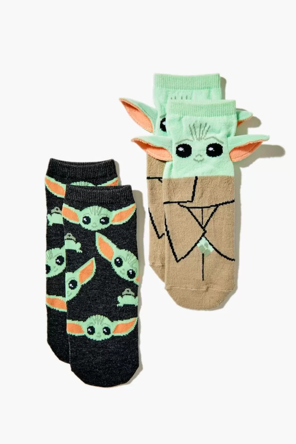Socks + Tights>Forever 21 Baby Yoda Grogu Crew Socks - 2 Pack Green/Multi