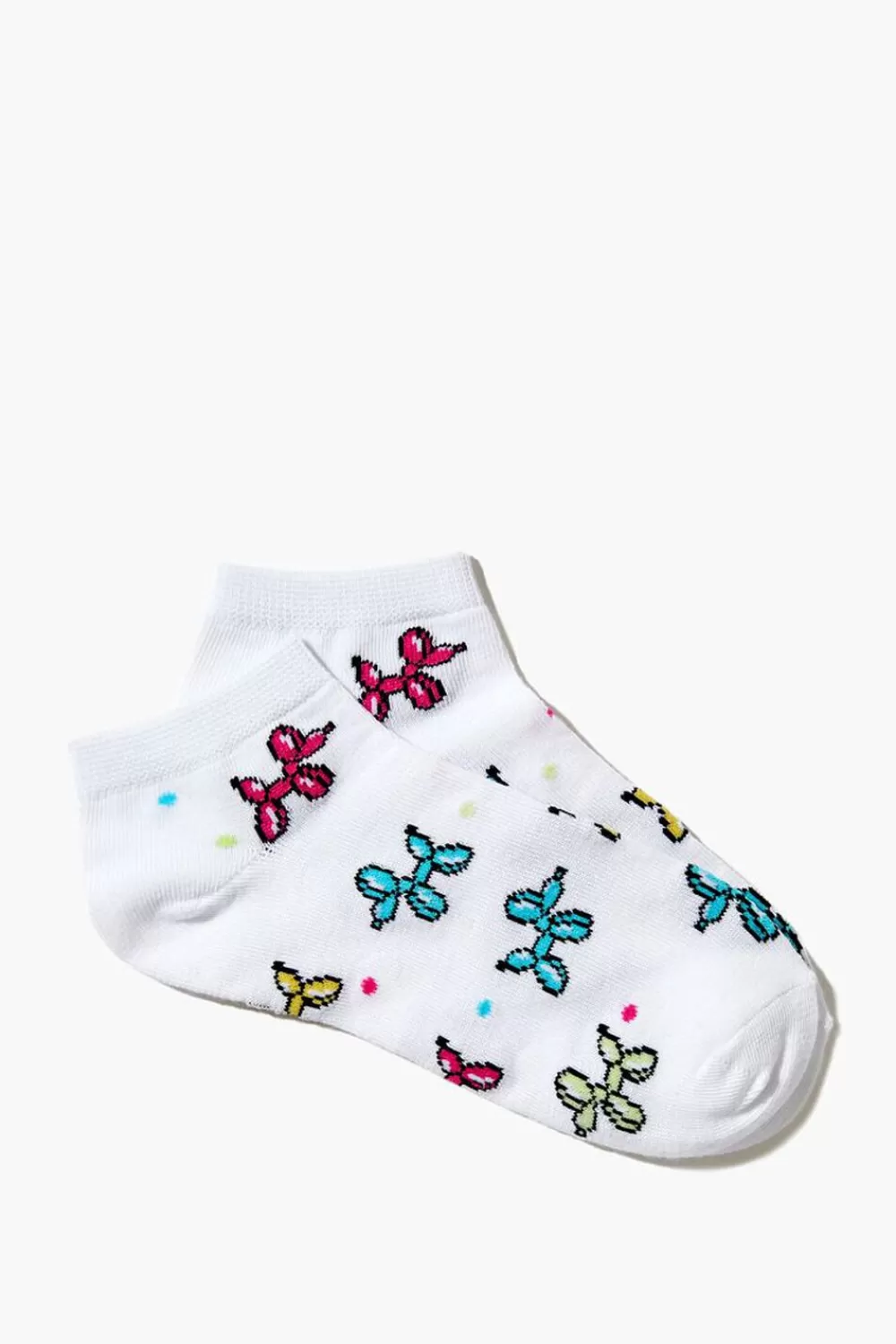 Socks + Tights>Forever 21 Balloon Animal Ankle Socks White/Multi