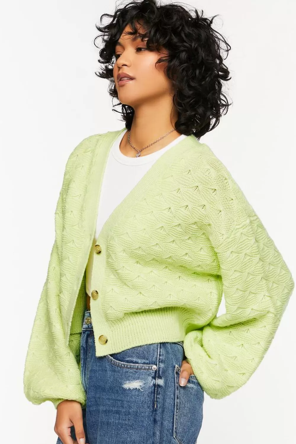 Forever 21 Balloon-Sleeve Cardigan Sweater | Women Tops