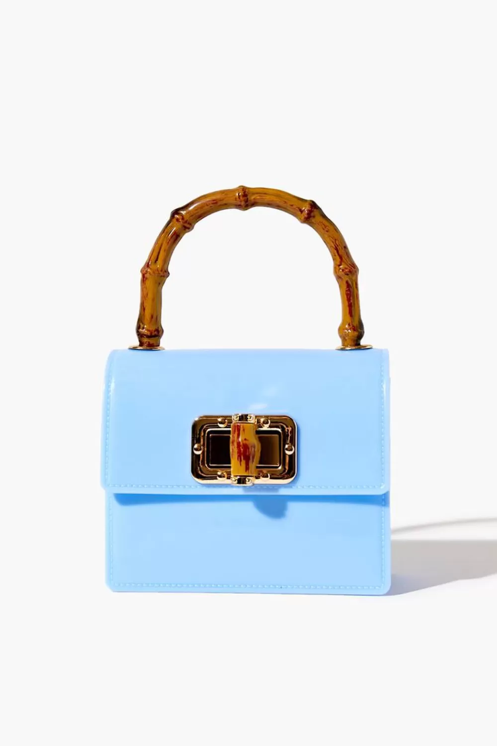 Bags + Backpacks>Forever 21 Bamboo Mini Crossbody Bag Blue