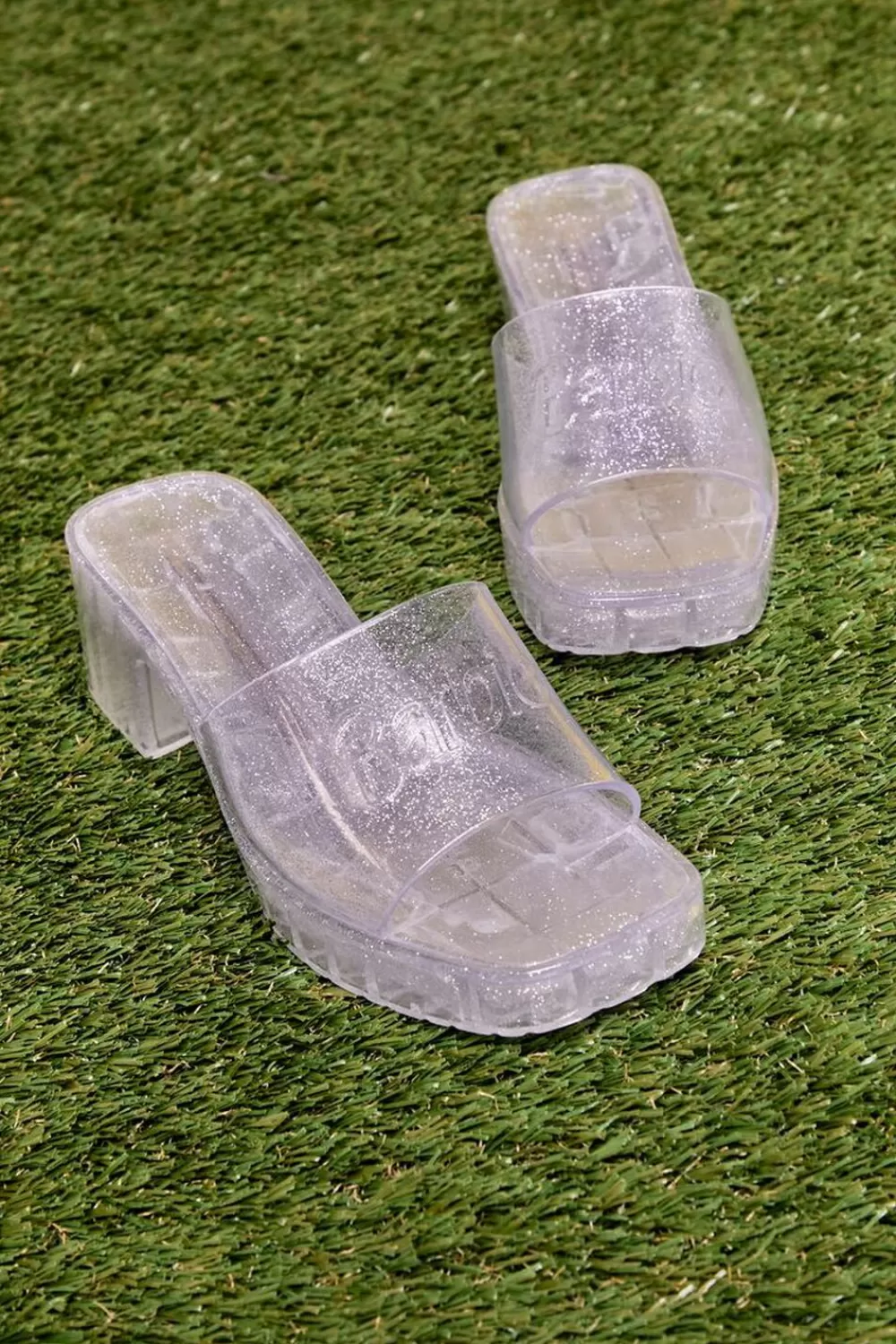 Heels>Forever 21 Barbie™ Glitter Jelly Block Heels Clear