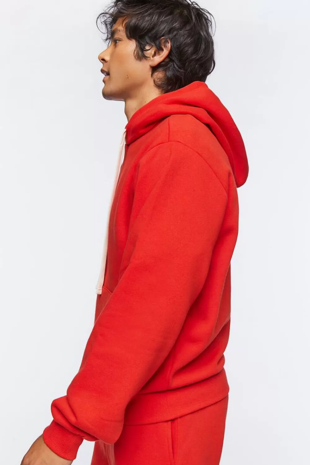 Tops>Forever 21 Basic Drawstring Hoodie Red