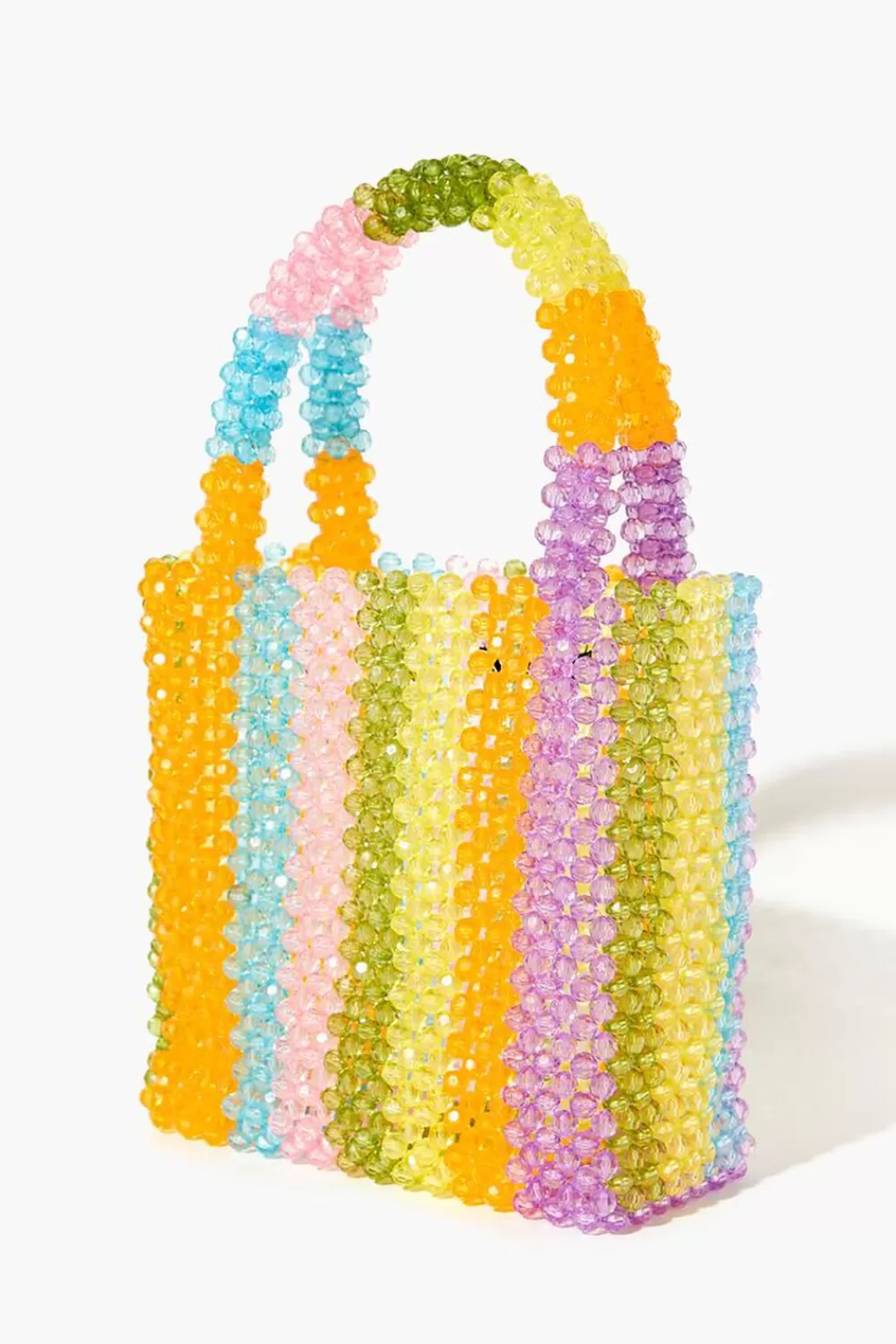 Bags + Backpacks>Forever 21 Beaded Striped Tote Bag Multi