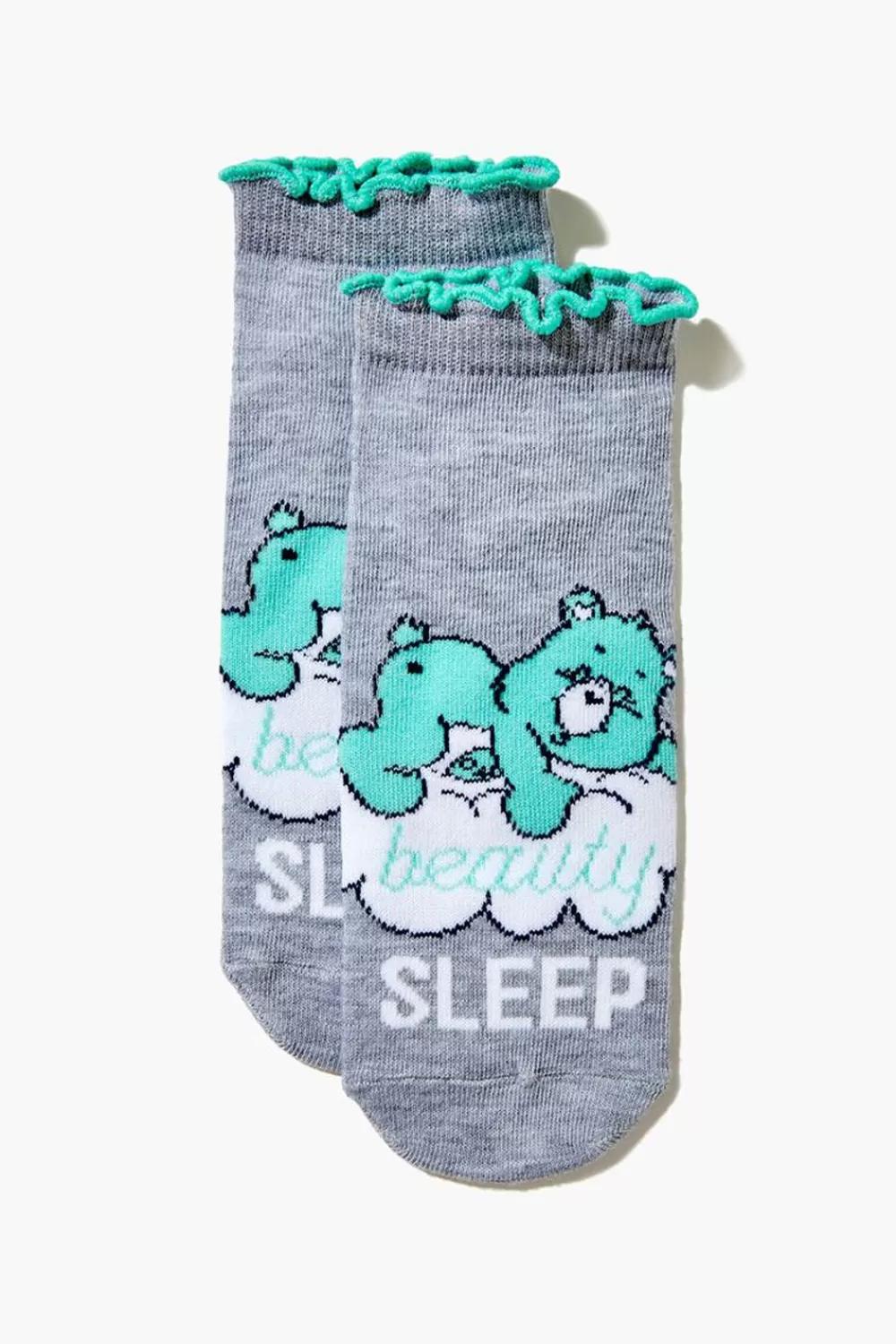 Socks + Tights>Forever 21 Bedtime Bear Ankle Socks Grey/Multi