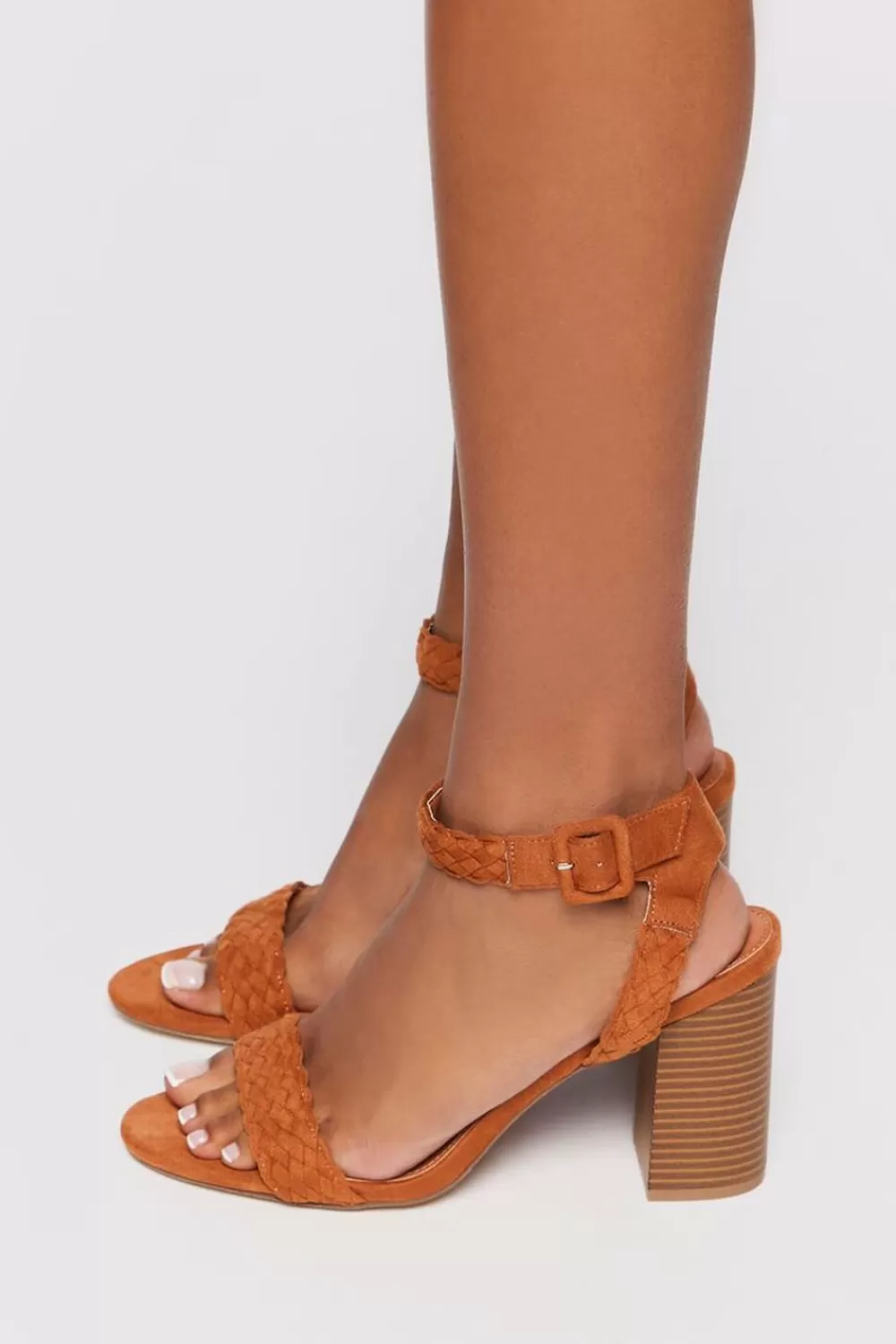 Heels>Forever 21 Braided Block Heels Tan