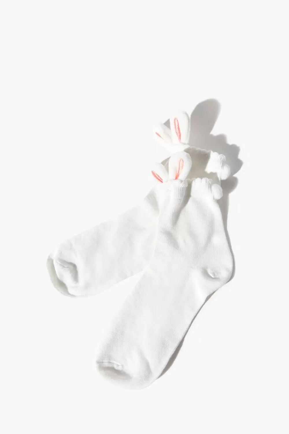 Socks + Tights>Forever 21 Bunny Ear Crew Socks White/Multi