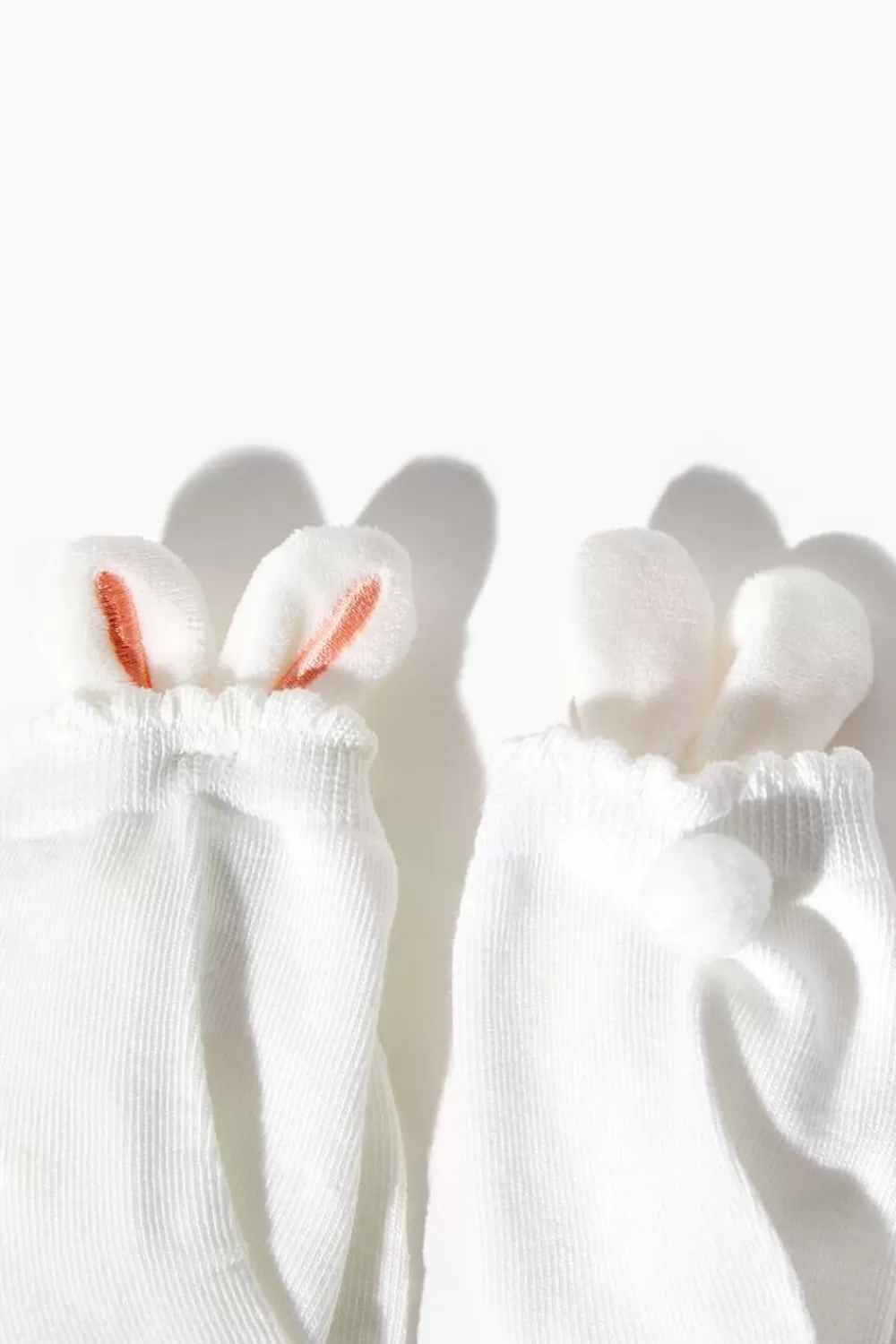 Socks + Tights>Forever 21 Bunny Ear Crew Socks White/Multi
