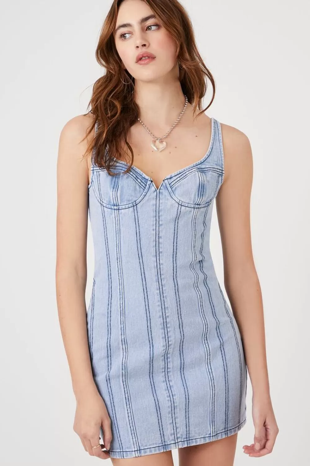 Forever 21 Bustier Denim Mini Dress | Women Dresses
