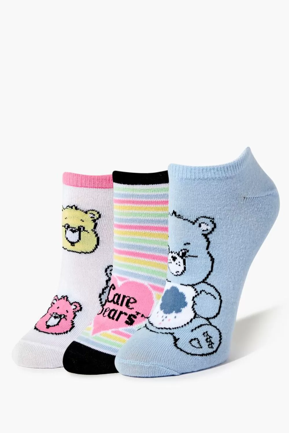 Socks + Tights>Forever 21 Care Bears Ankle Sock Set - 3 Pack Blue/Multi