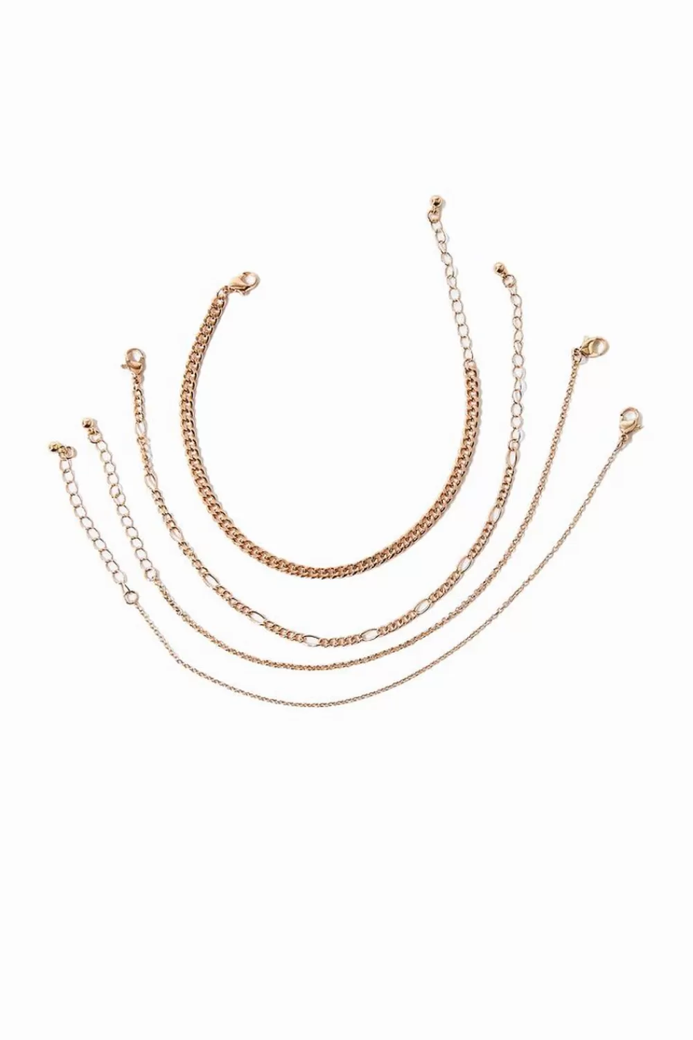 Body Jewelry>Forever 21 Chain Anklet Set Gold