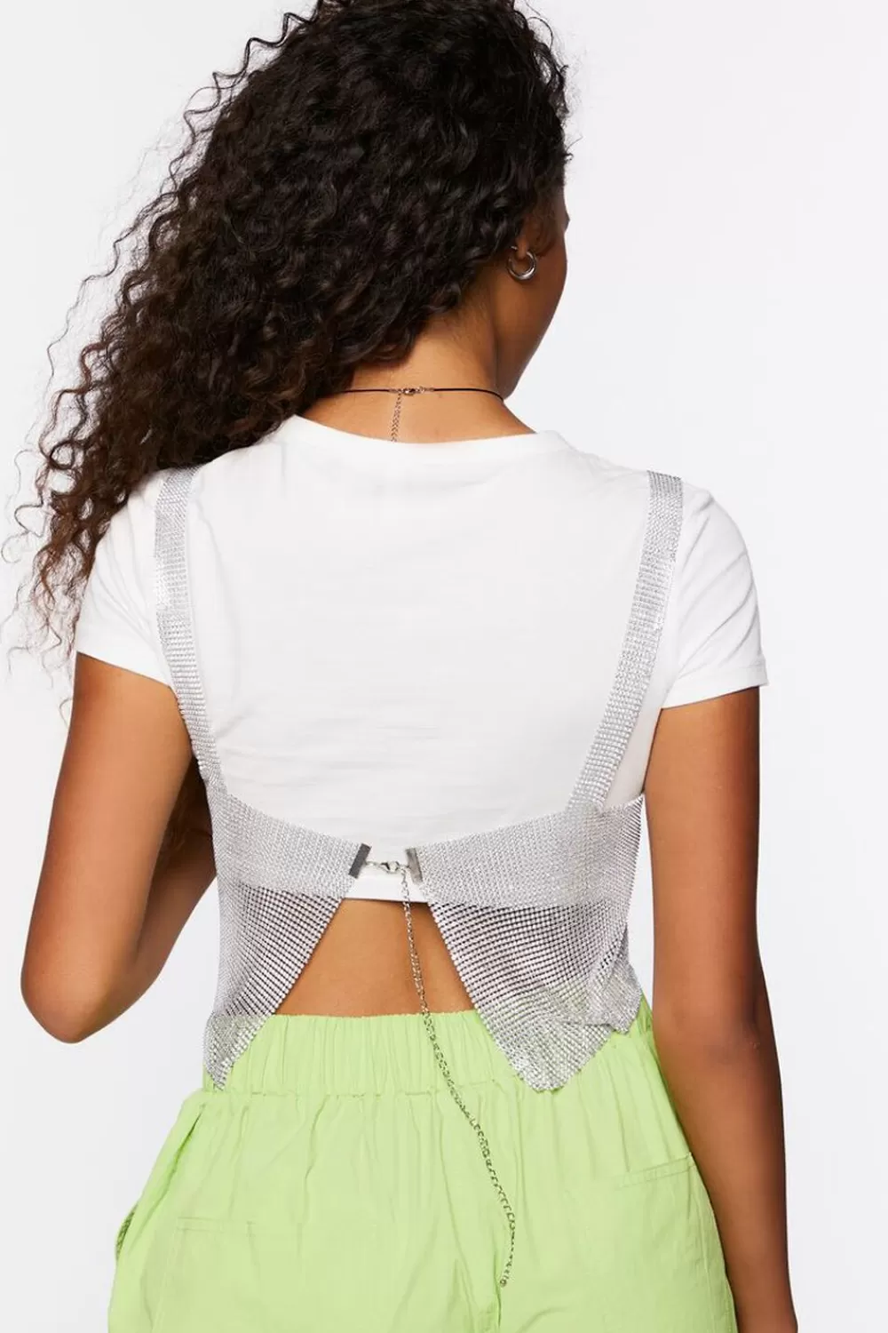 Body Jewelry>Forever 21 Chainmail Crop Top Silver