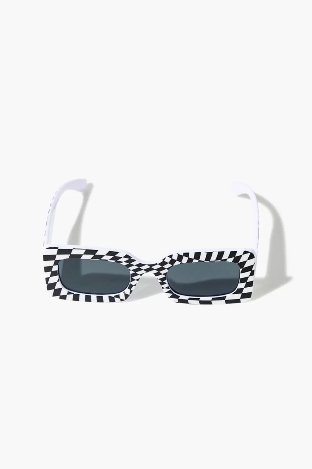 Sunglasses + Readers>Forever 21 Checkered Rectangular Sunglasses Black/Black