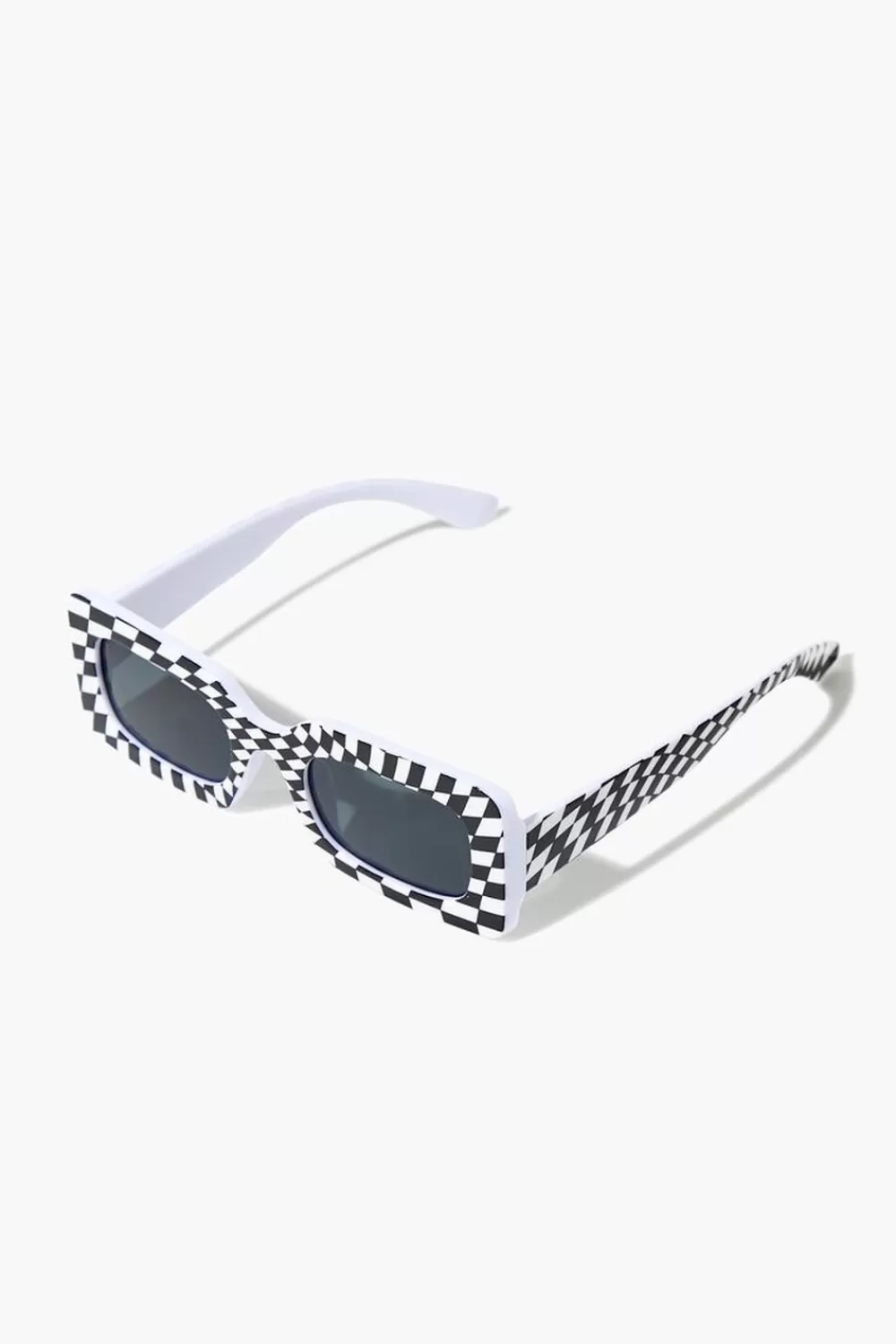Sunglasses + Readers>Forever 21 Checkered Rectangular Sunglasses Black/Black