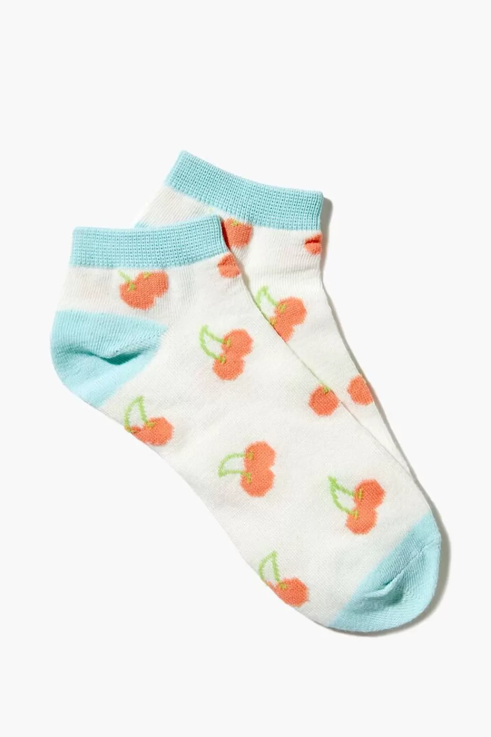 Socks + Tights>Forever 21 Cherry Print Ankle Socks White/Multi