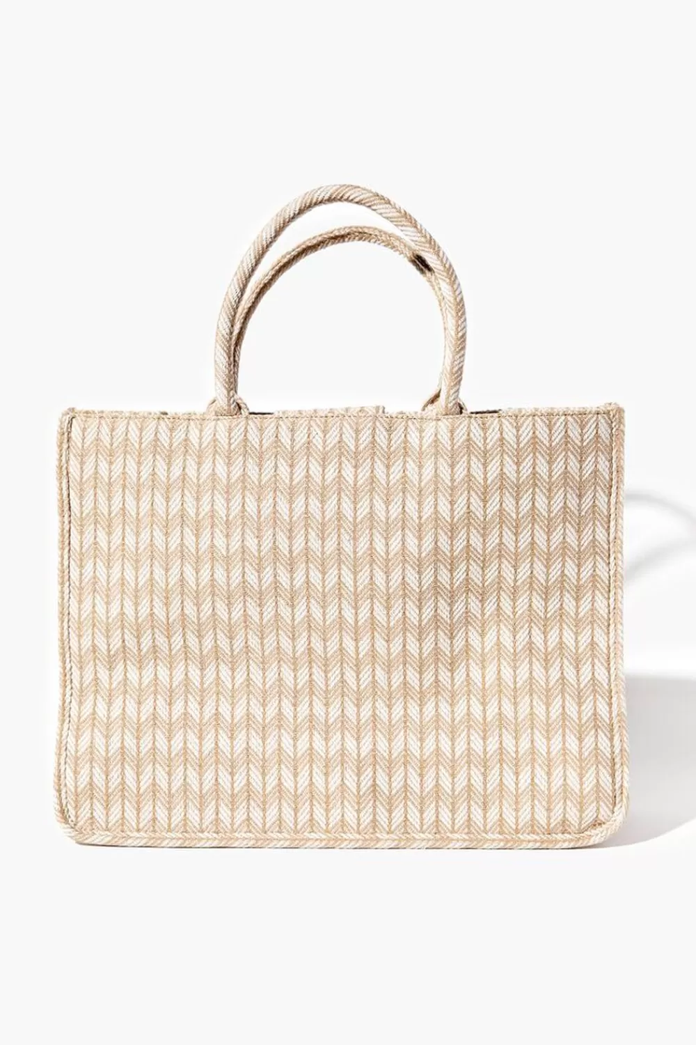 Bags + Backpacks>Forever 21 Chevron Tote Bag Taupe
