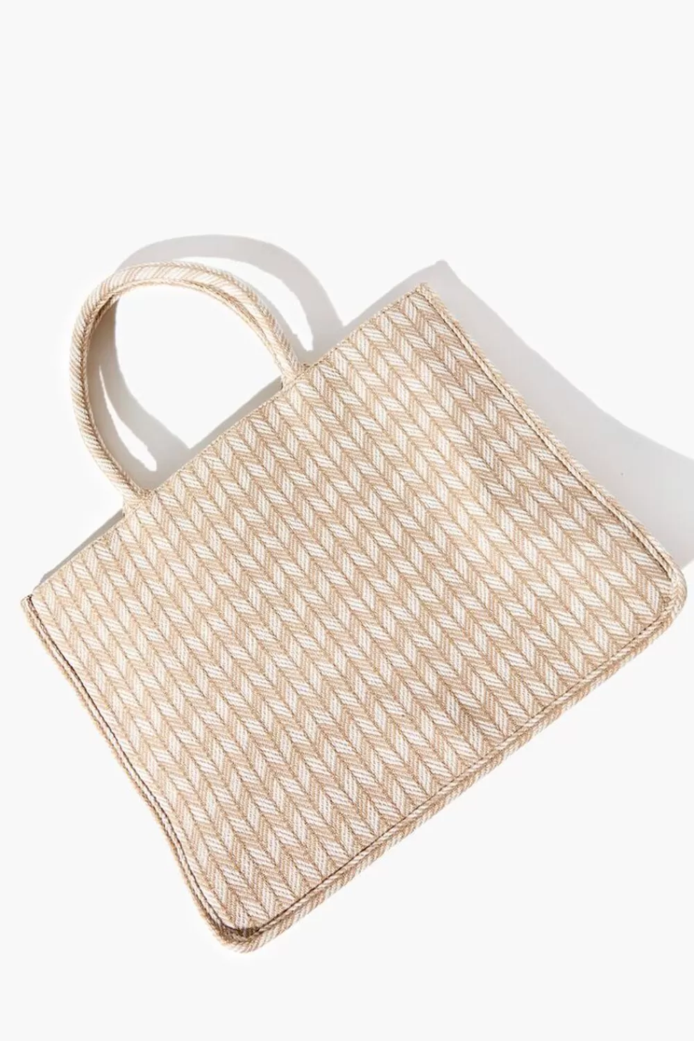 Bags + Backpacks>Forever 21 Chevron Tote Bag Taupe