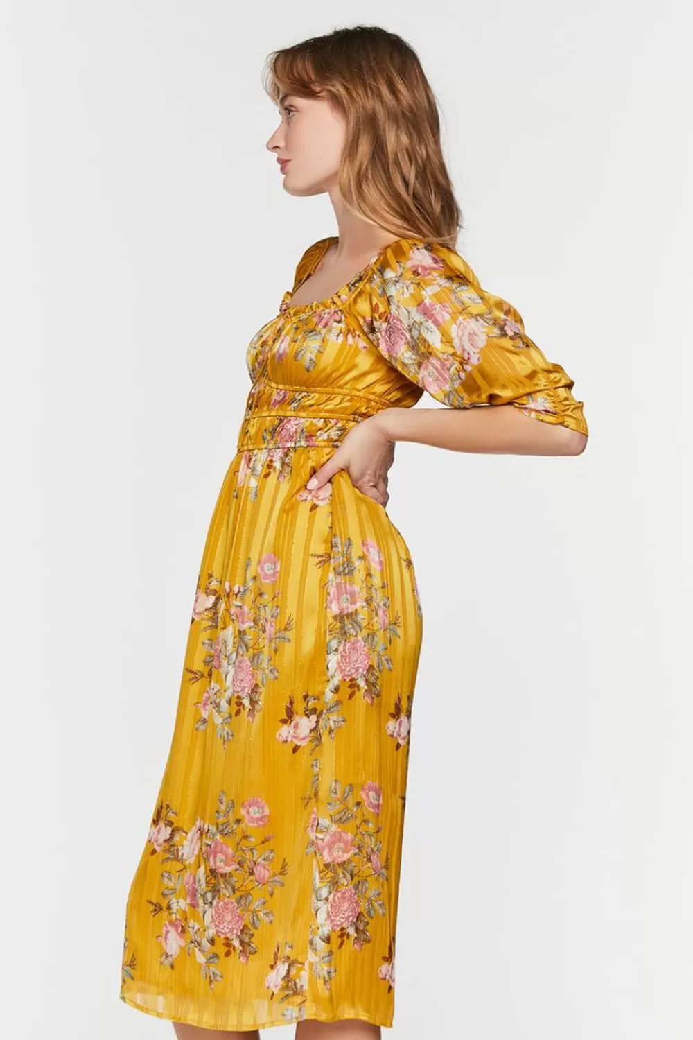 Forever 21 Chiffon Floral Print Midi Dress | Women Dresses