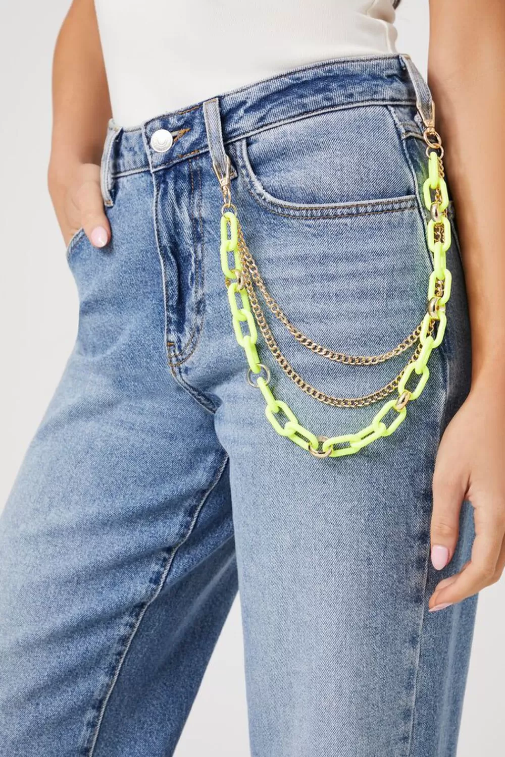 Body Jewelry>Forever 21 Chunky Layered Wallet Chain Gold/Yellow