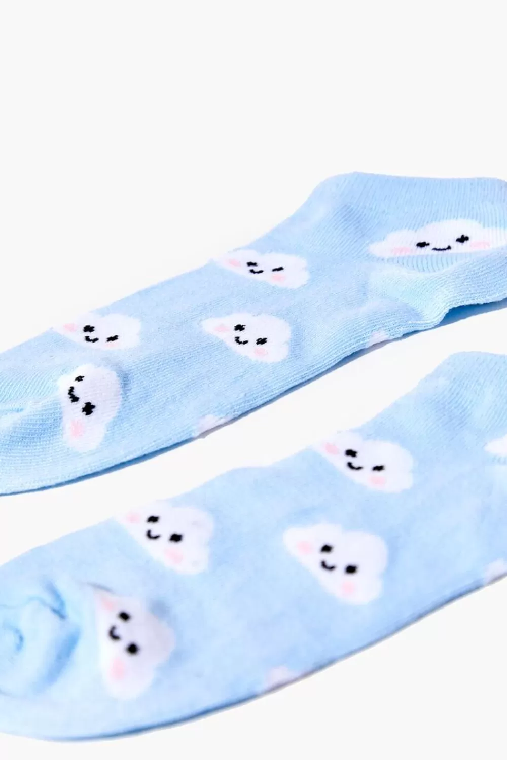 Socks + Tights>Forever 21 Cloud Print Ankle Socks Blue/Multi