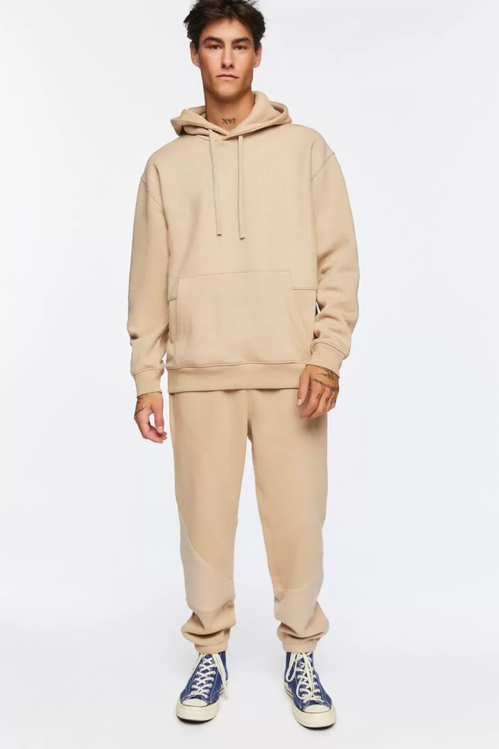 Matching Sets>Forever 21 Colorblock Drawstring Joggers Taupe