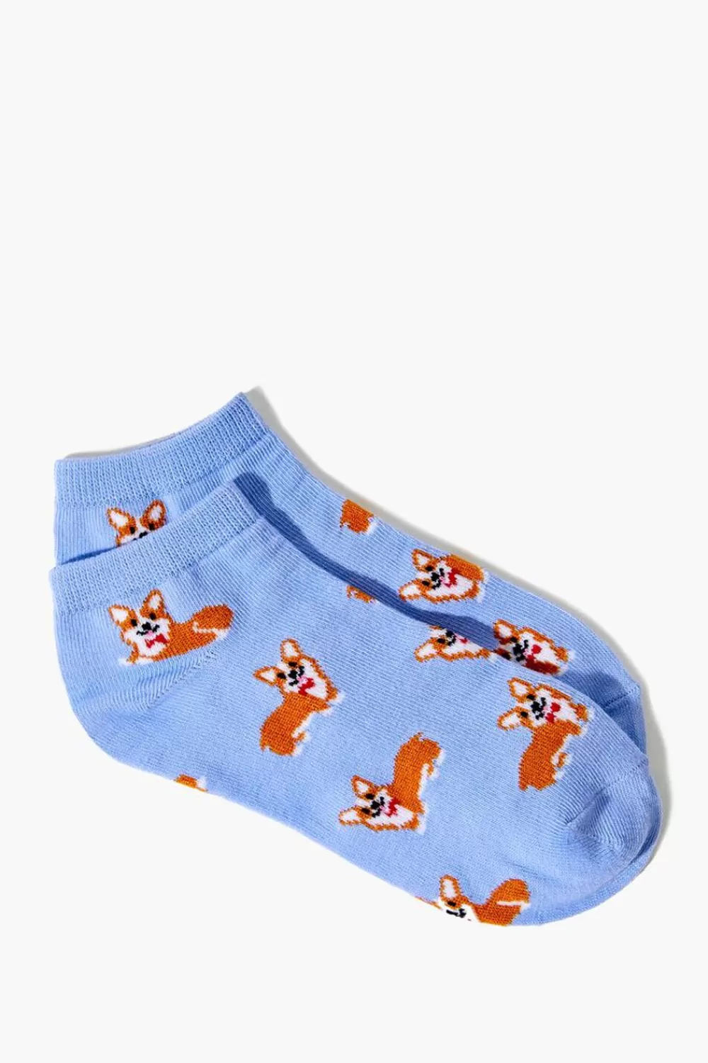 Socks + Tights>Forever 21 Corgi Print Ankle Socks Blue/Multi