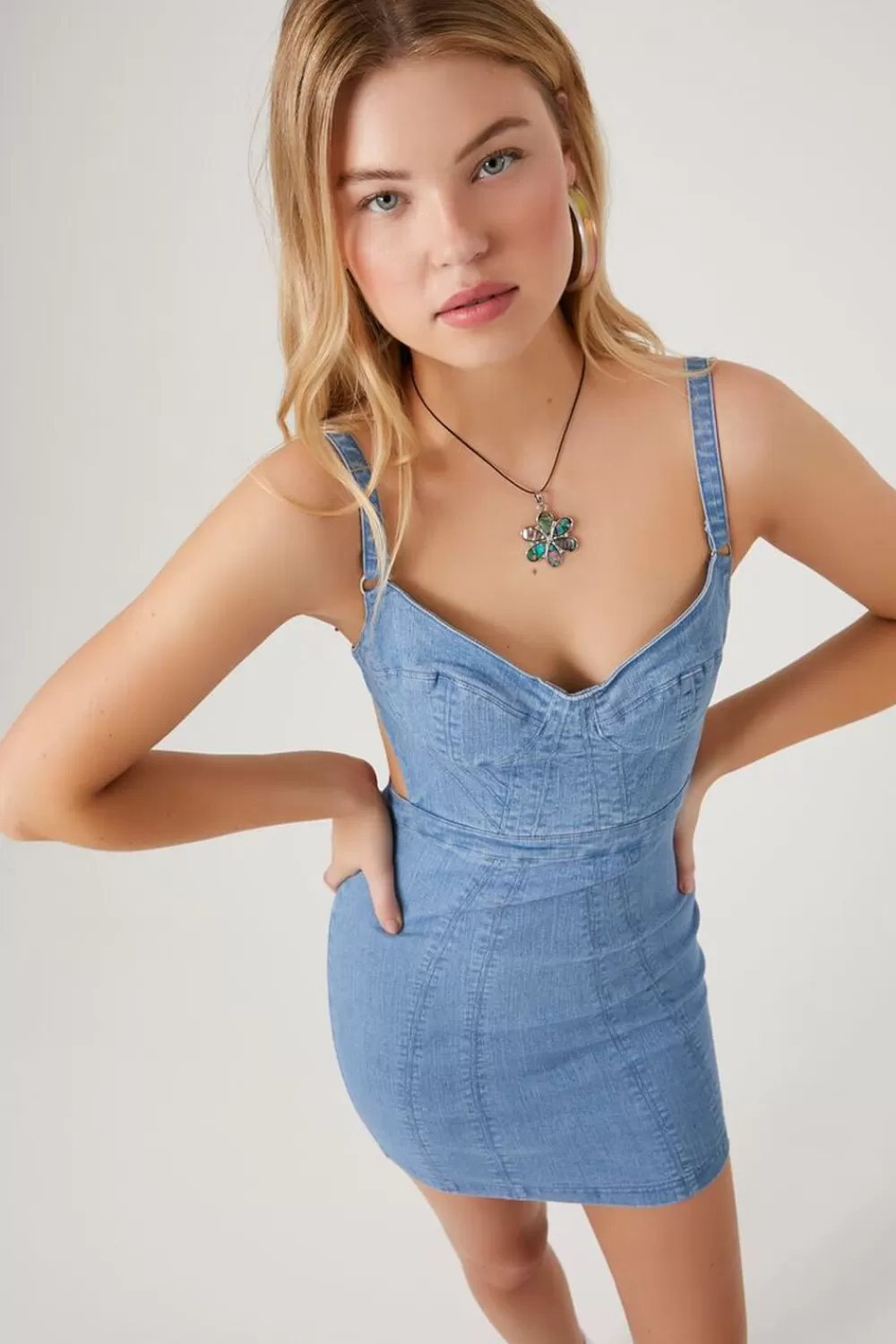 Forever 21 Corset Denim Tank Mini Dress | Women Dresses