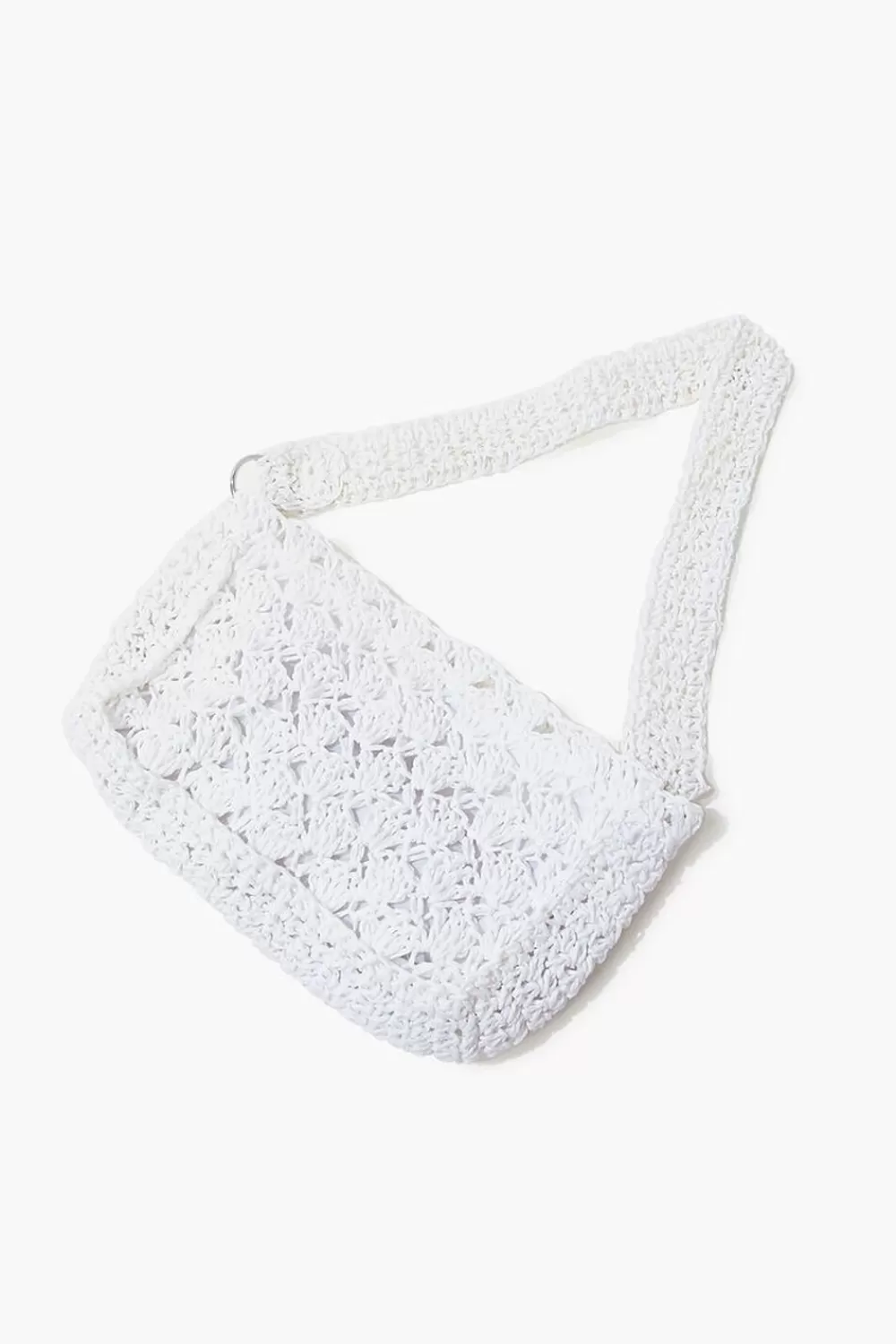 Bags + Backpacks>Forever 21 Crochet Baguette Shoulder Bag White