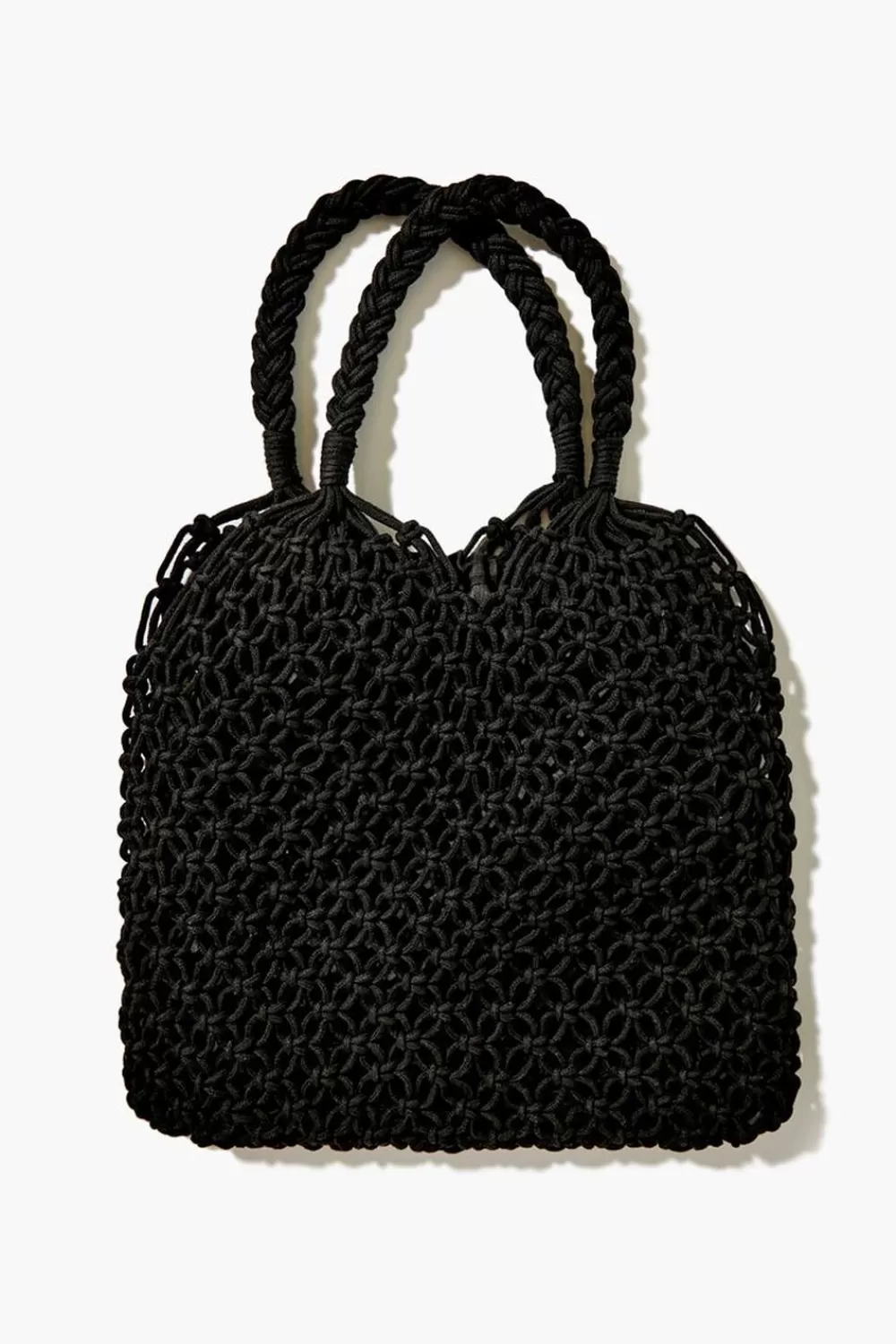 Bags + Backpacks>Forever 21 Crochet Knit Tote Bag Black