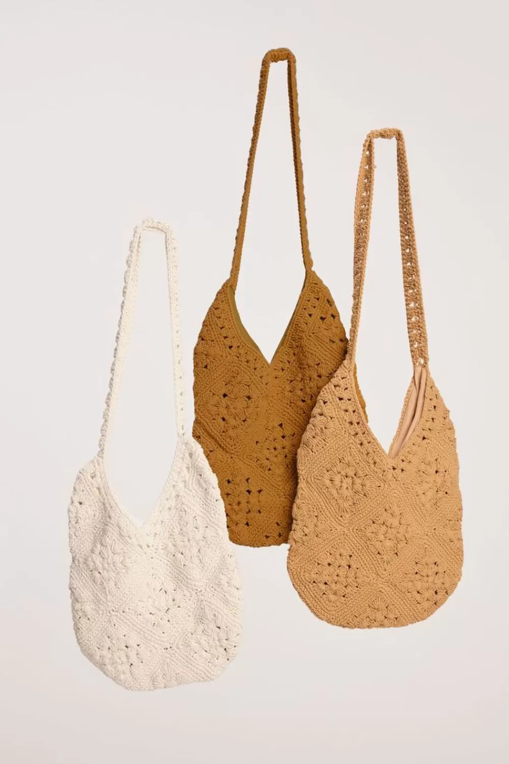 Bags + Backpacks>Forever 21 Crochet Knit Tote Bag Natural