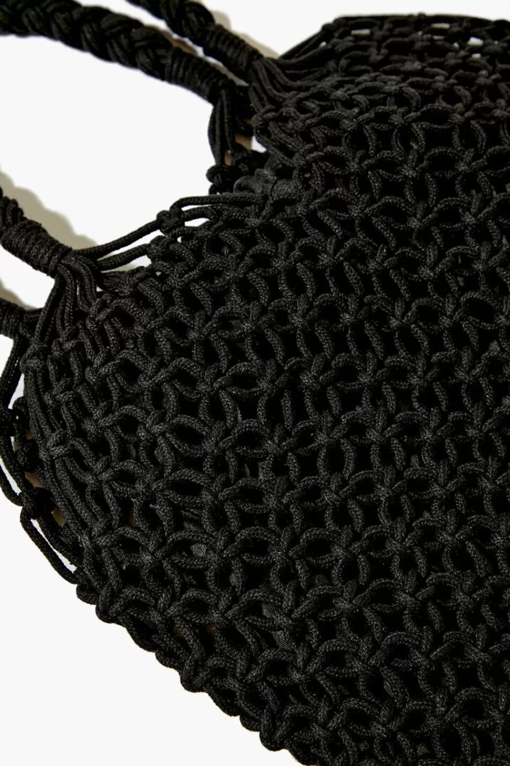 Bags + Backpacks>Forever 21 Crochet Knit Tote Bag Black
