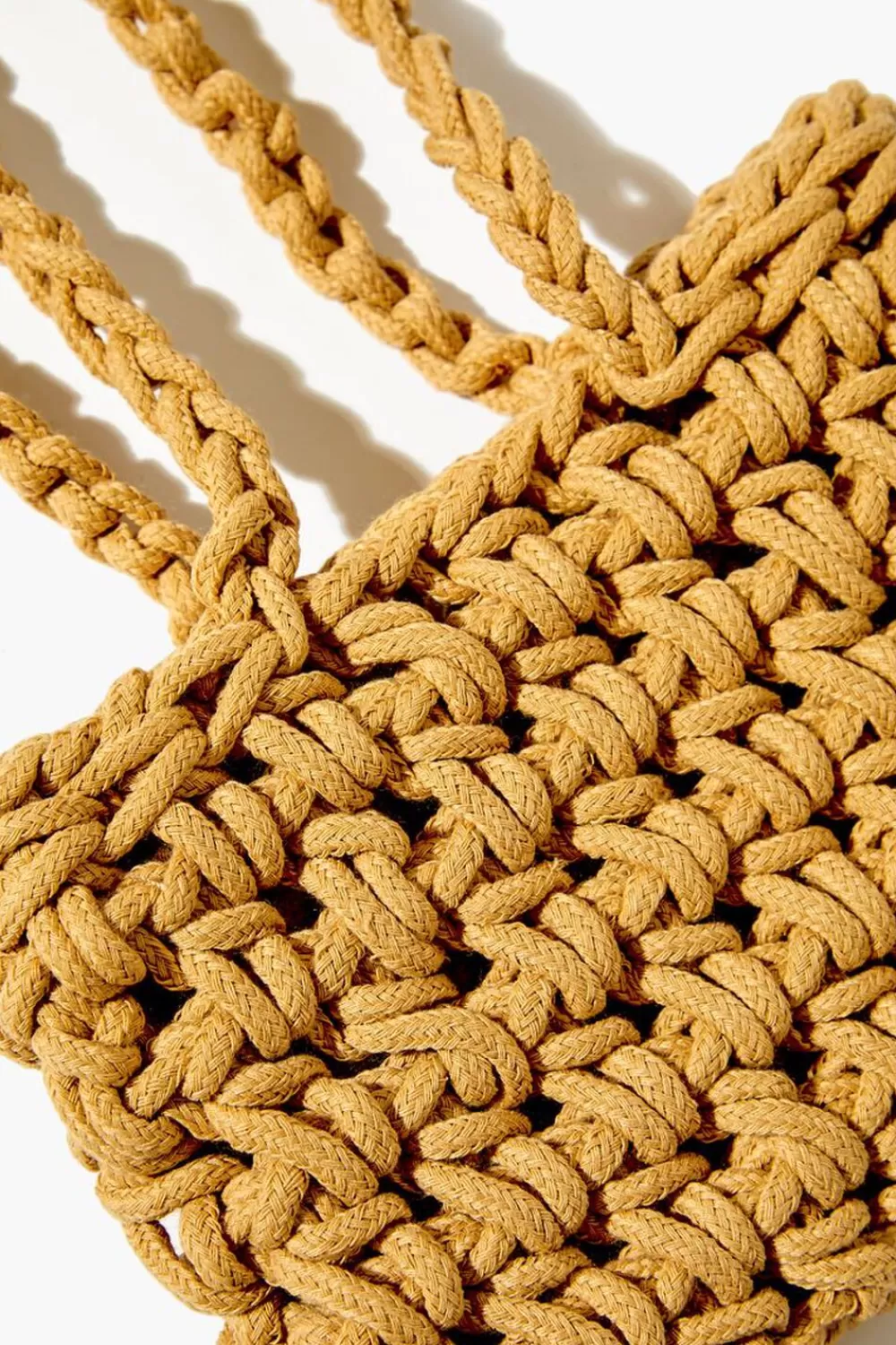 Bags + Backpacks>Forever 21 Crochet Shoulder Bag Tan